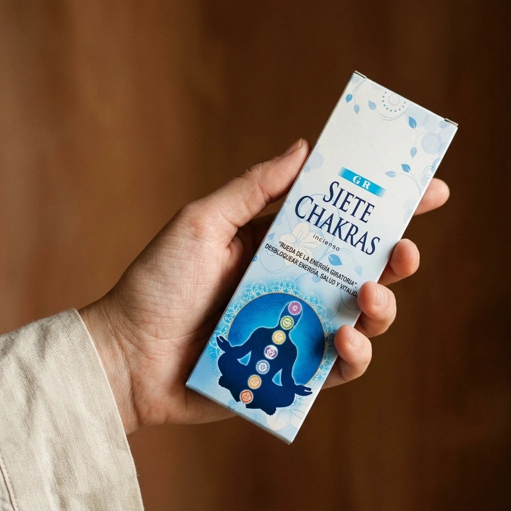 Les Sept Chakras — Coffret encens des centres énergétiques — porté · AURÆN Rituels d'Or