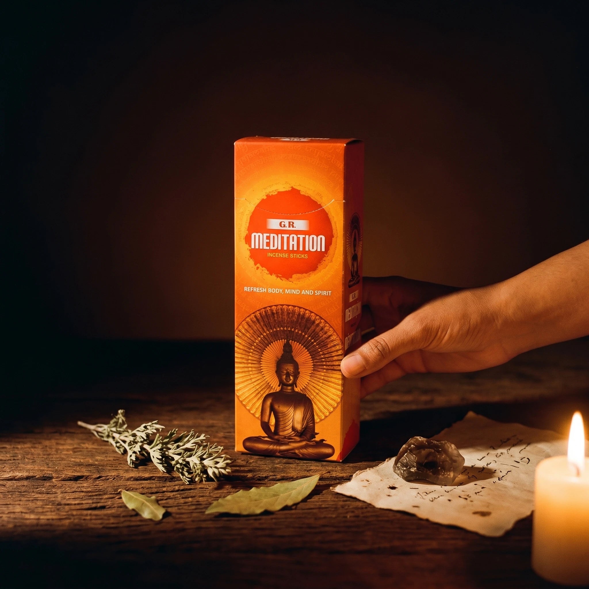 Le Silence — Encens méditation — mise en scène rituelle · AURÆN Rituels d'Or