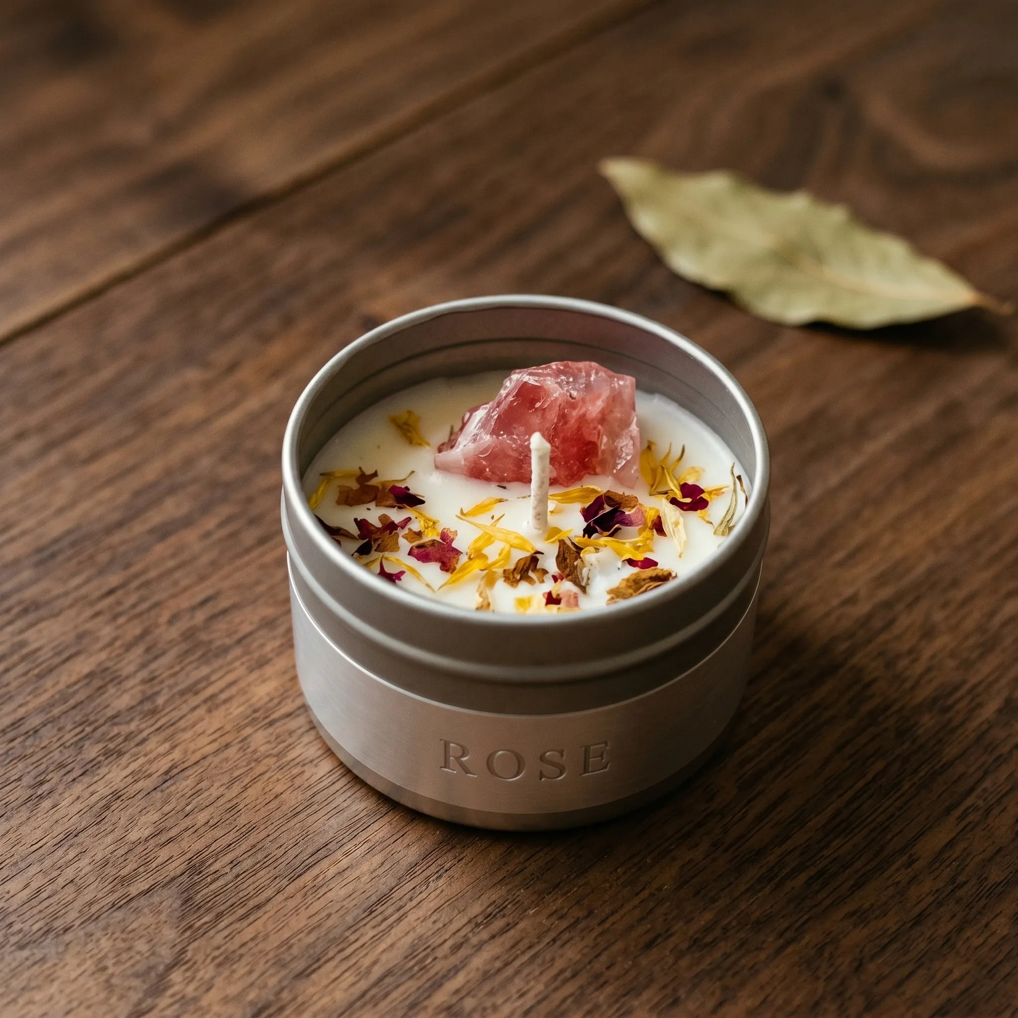 L'Argentier — Bougie boîte étain & cristal — présence variante · AURÆN Rituels d'Or