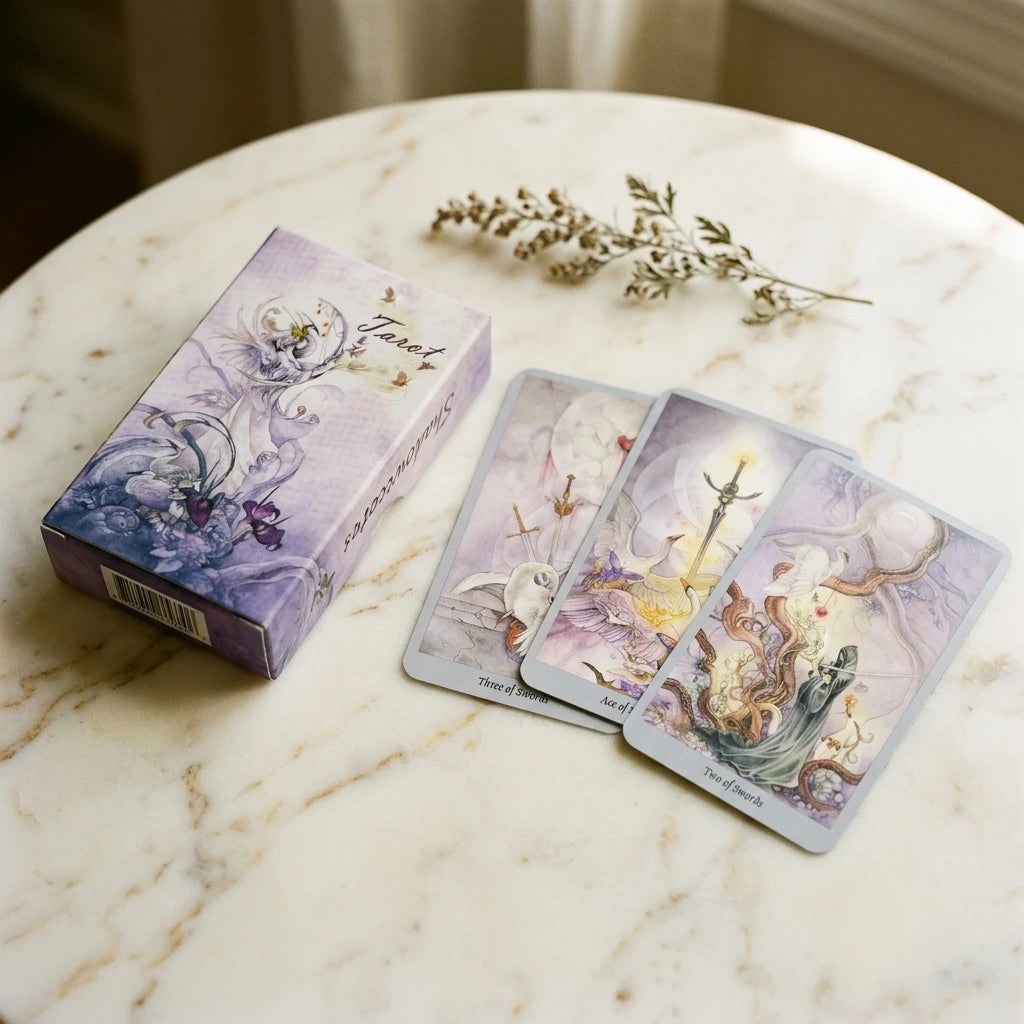 Le Shadowscapes — Tarot divinatoire aquarelle féérique — vue principale · AURÆN Objets Sacrés