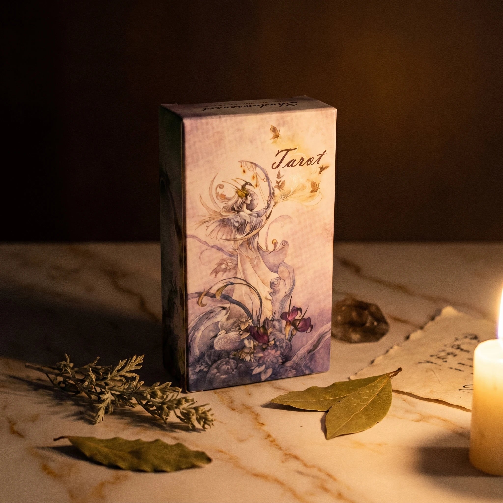 Le Shadowscapes — Tarot divinatoire aquarelle féérique — mise en scène rituelle · AURÆN Objets Sacrés