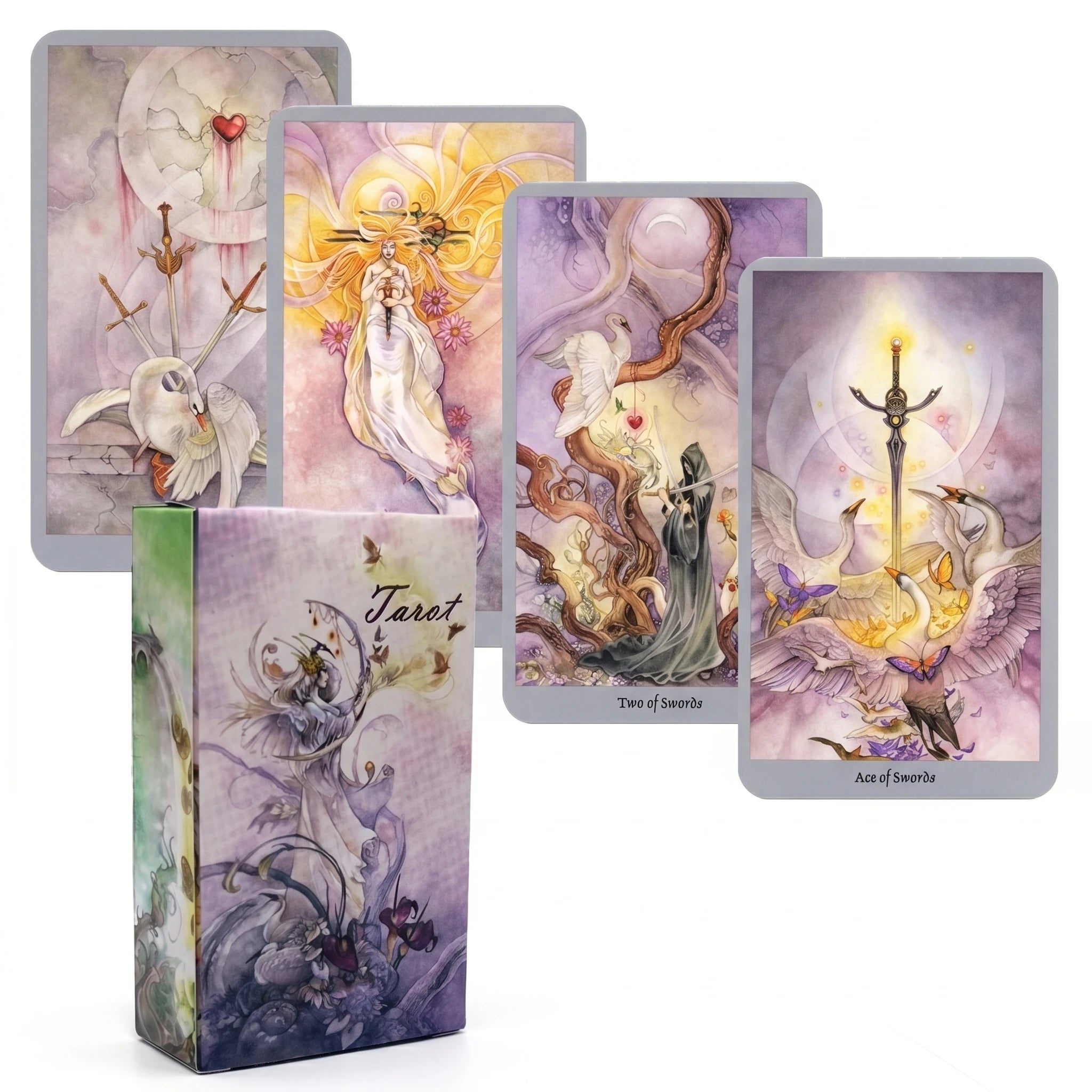 Le Shadowscapes — Tarot divinatoire aquarelle féérique — packshot fond blanc · AURÆN Objets Sacrés