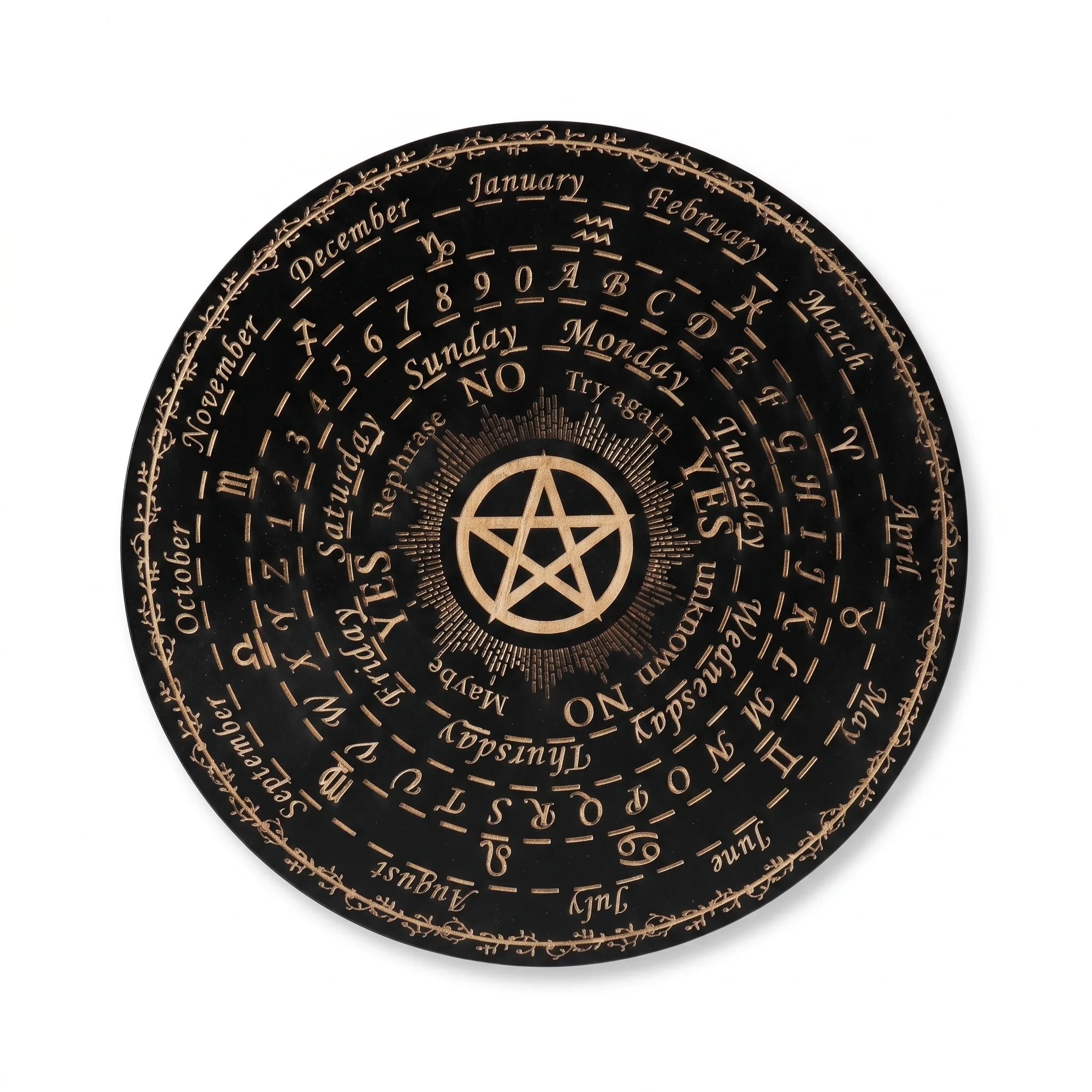 Le Cadran — Planche de radiesthésie divinatoire — packshot variante fond blanc · AURÆN Objets Sacrés