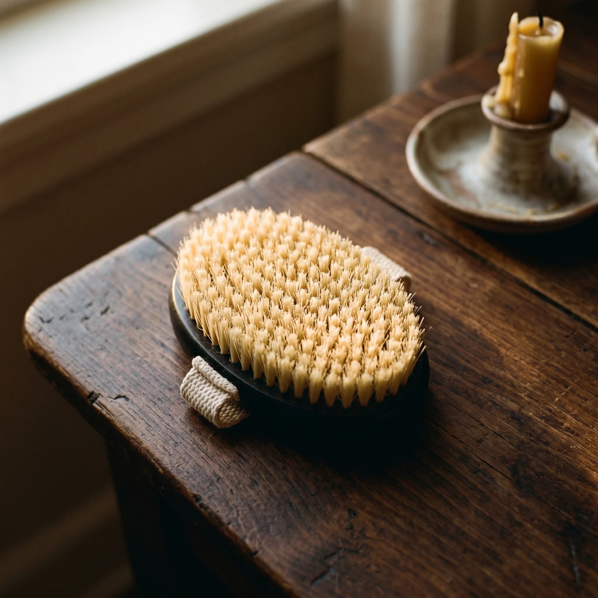 Le Soin Brossage — Brosse corps poils naturels drainage lymphatique — vue principale · AURÆN Rituels d'Or