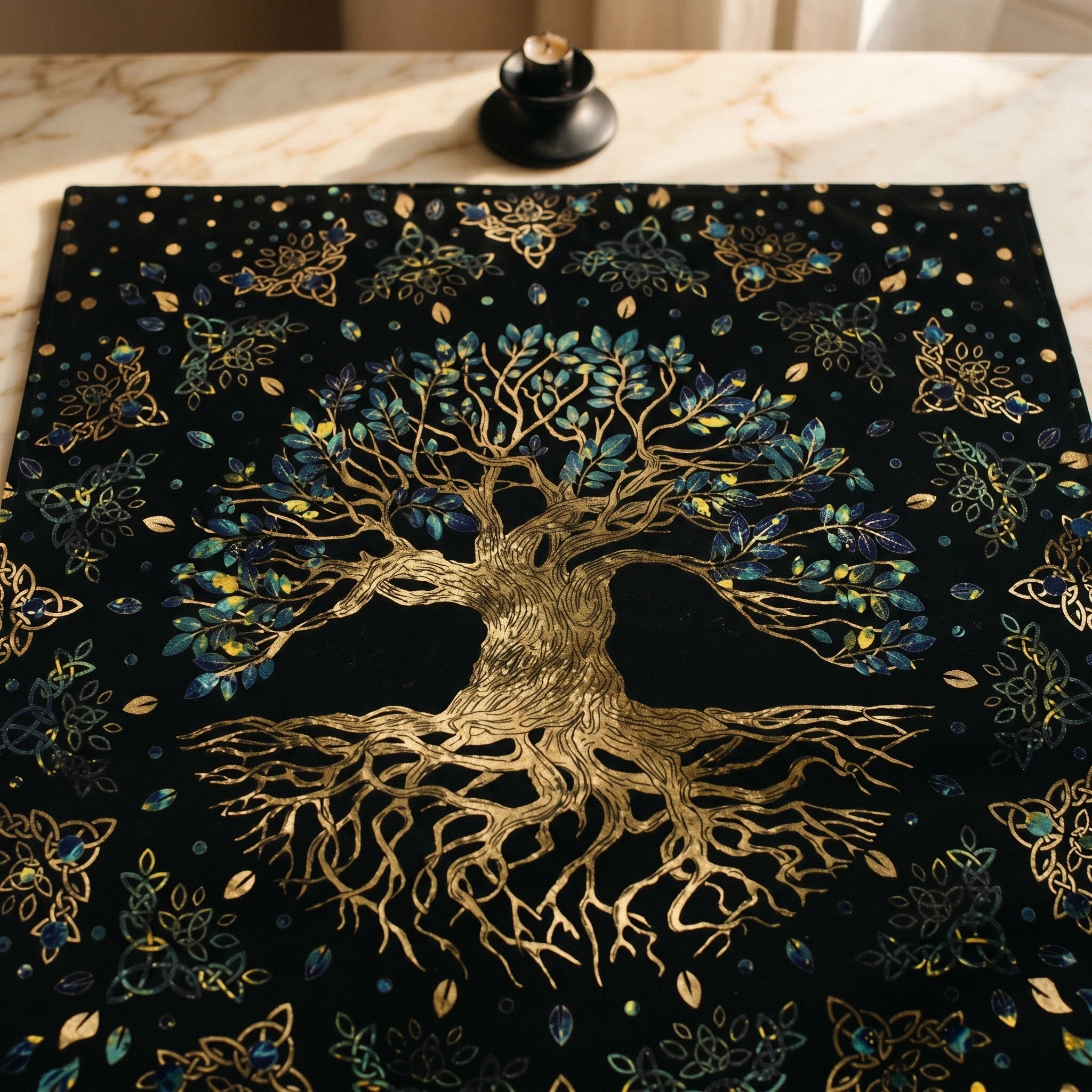 L'Autel — Tapis de cartes divinatoire en velours — vue principale · AURÆN Objets Sacrés