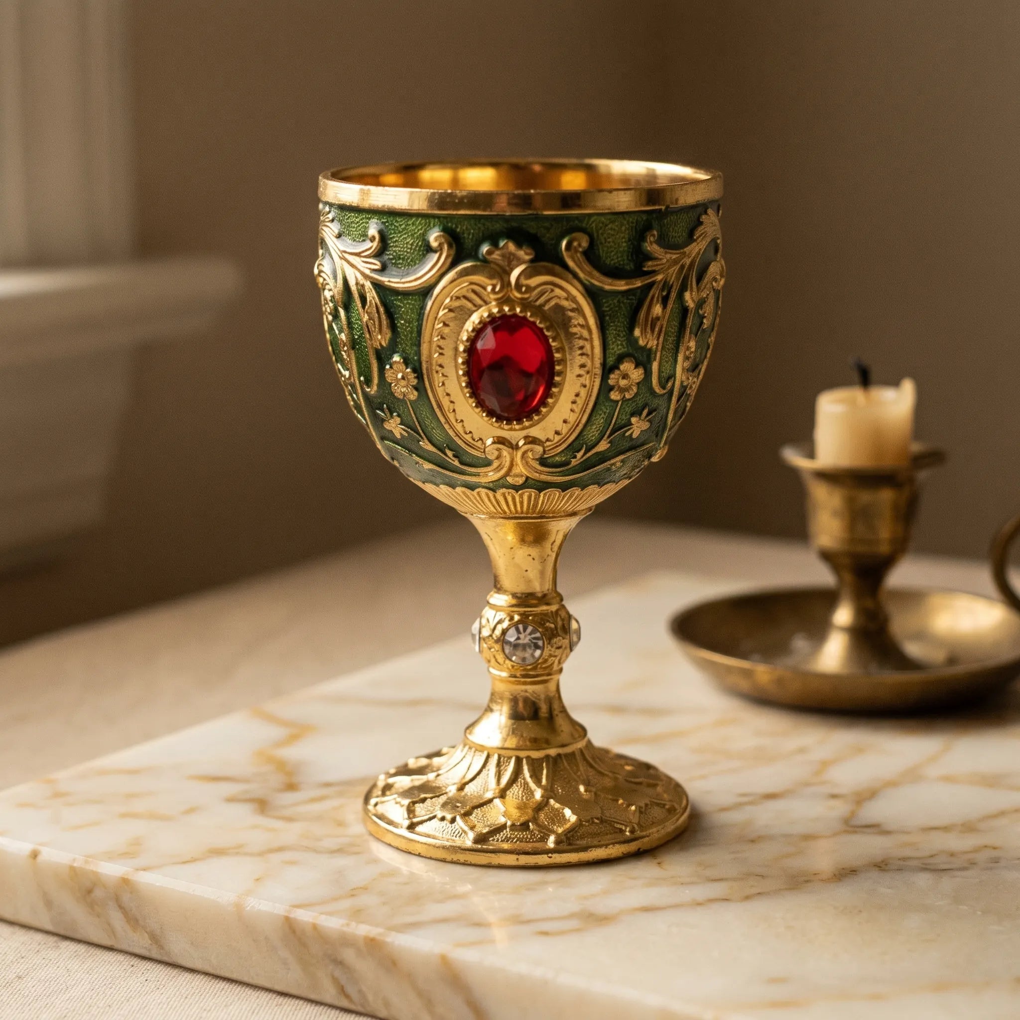 Le Calice — Coupe de cérémonie métal ouvragé vintage — vue principale · AURÆN Objets Sacrés