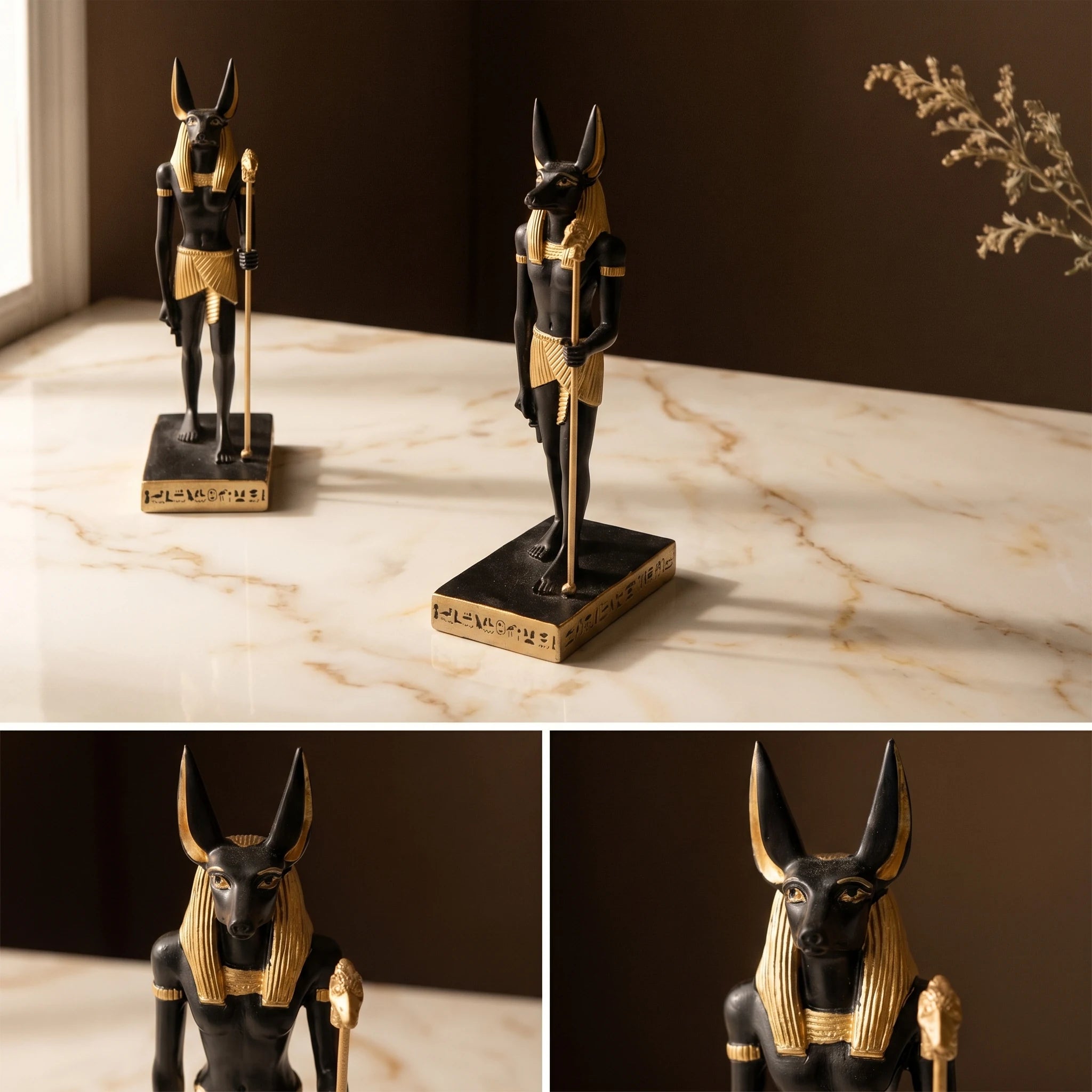 L'Anubis — Statuette résine pharaonique chacal d'Égypte — vue principale · AURÆN Objets Sacrés