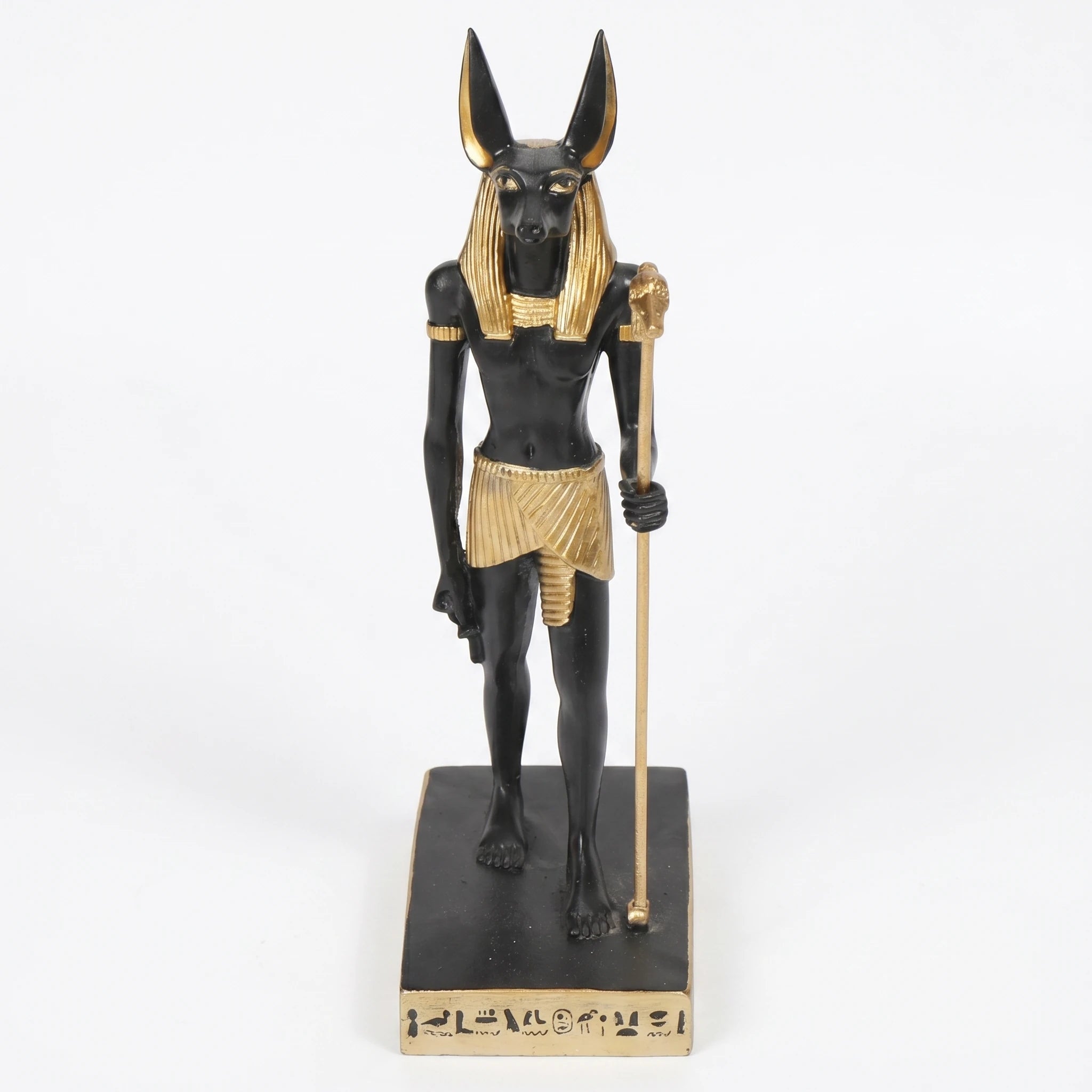 L'Anubis — Statuette résine pharaonique chacal d'Égypte — packshot fond blanc · AURÆN Objets Sacrés