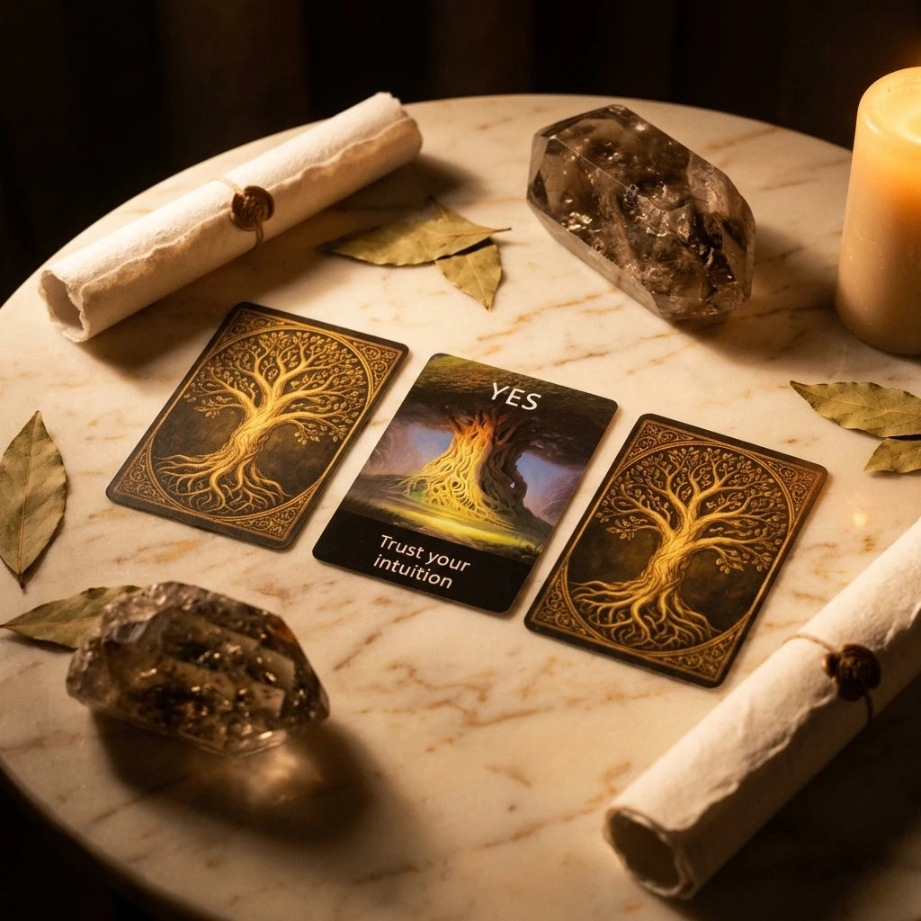 Télépathie — Oracle 56 cartes pour la clarté & méditation (anglais) — mise en scène rituelle · AURÆN Objets Sacrés