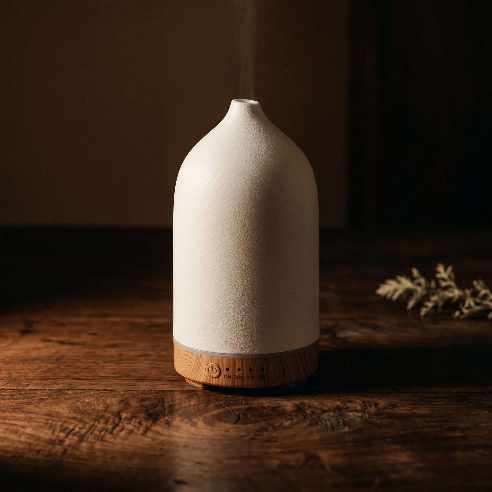 Le Nimbe — Diffuseur céramique blanc 100ml humidificateur 7 LED — vue principale · AURÆN Rituels d'Or