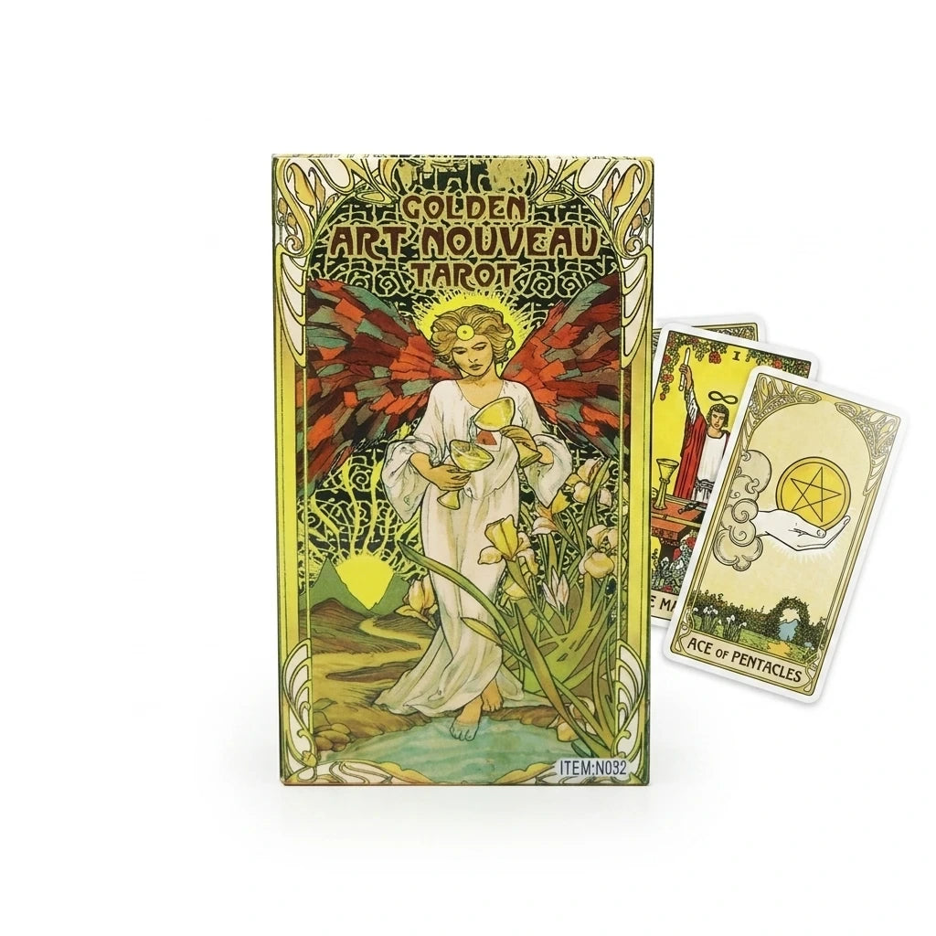 L'Art Nouveau — Tarot divinatoire Golden Art Nouveau — packshot fond blanc · AURÆN Objets Sacrés