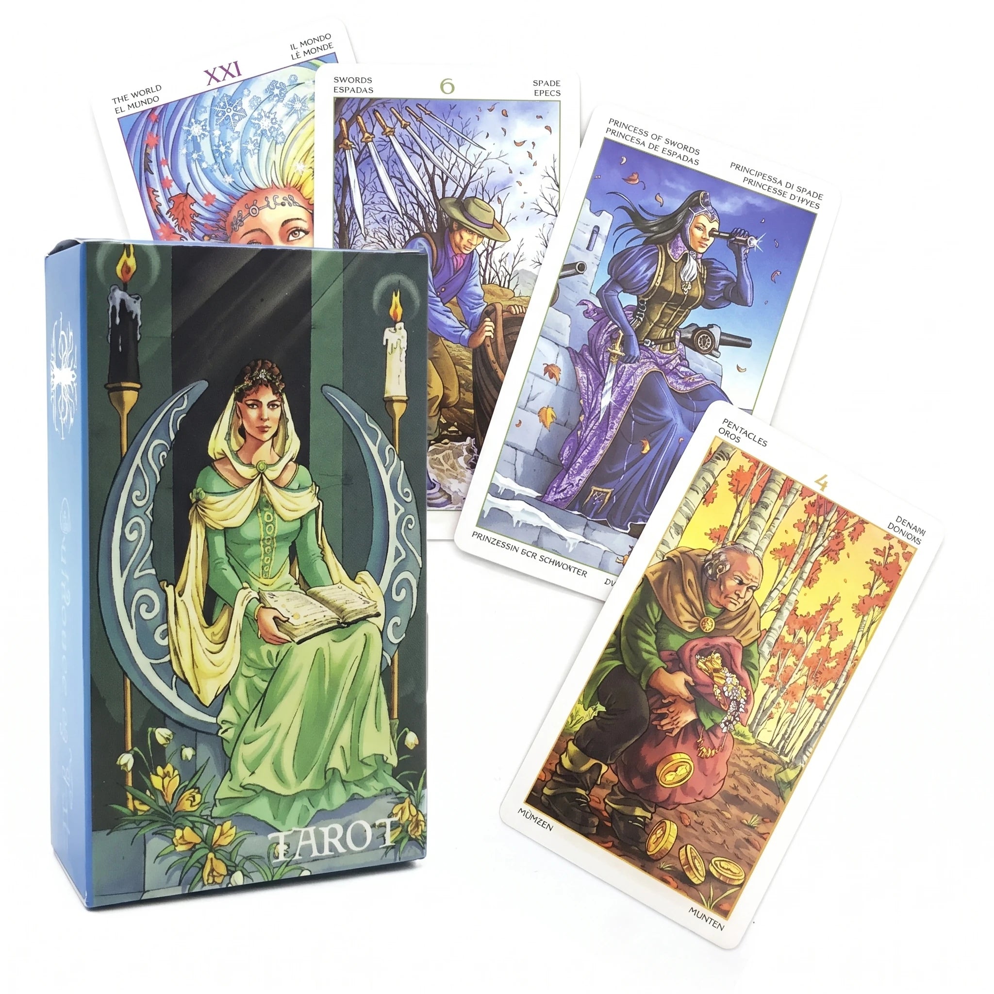 La Roue de l'Année — Tarot divinatoire païen — packshot fond blanc · AURÆN Objets Sacrés