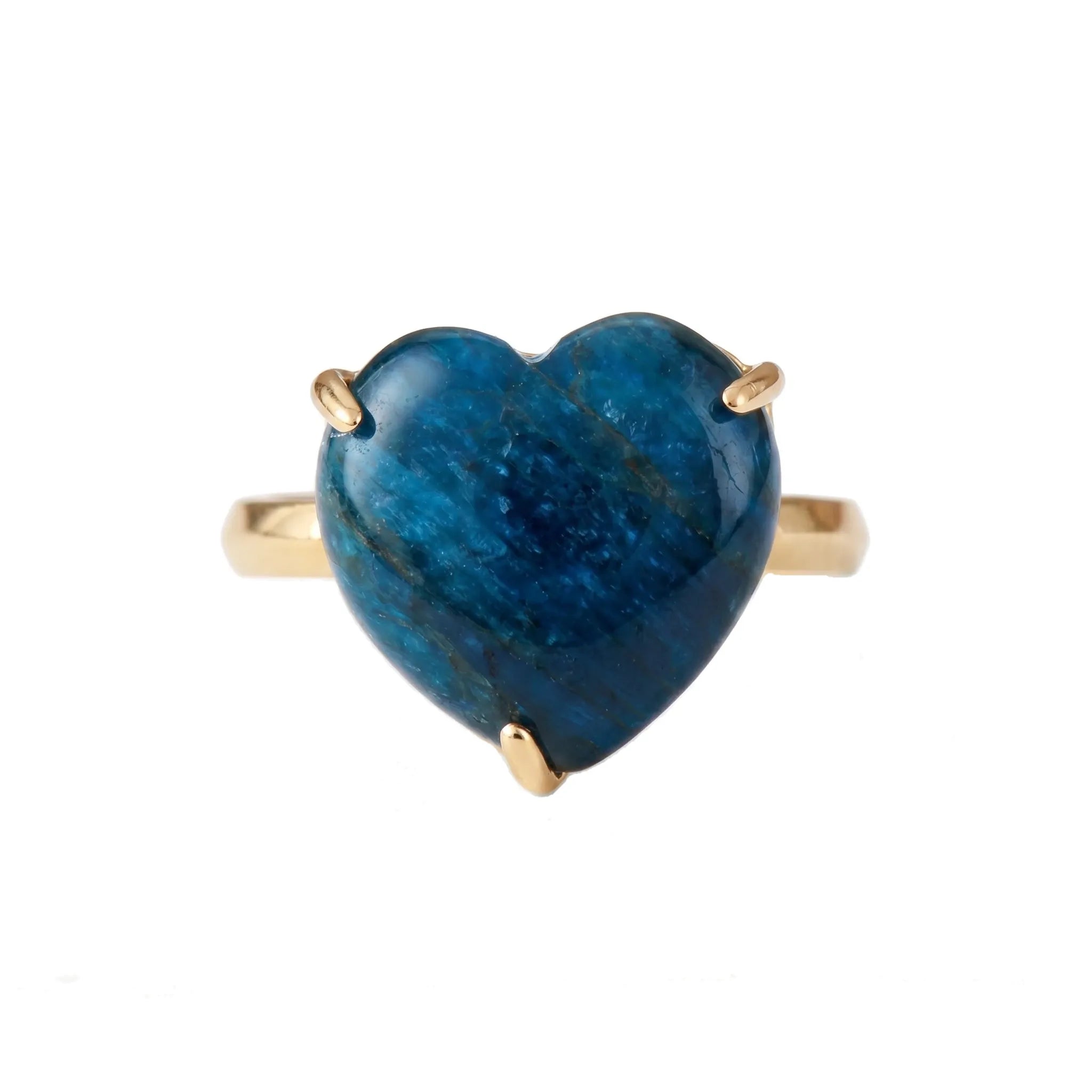 Le Cœur Turquoise — Bague apatite cœur — packshot fond blanc · AURÆN Pierres d'Âme