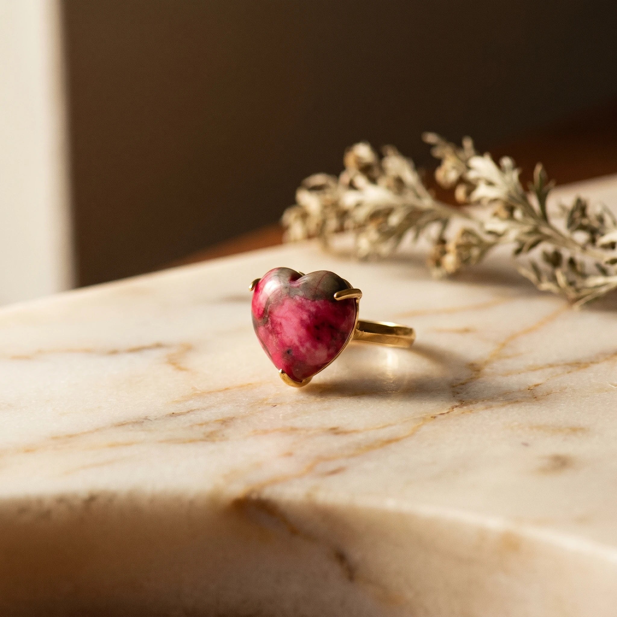 Le Cœur de Jade — Bague jade cœur — vue principale · AURÆN Pierres d'Âme