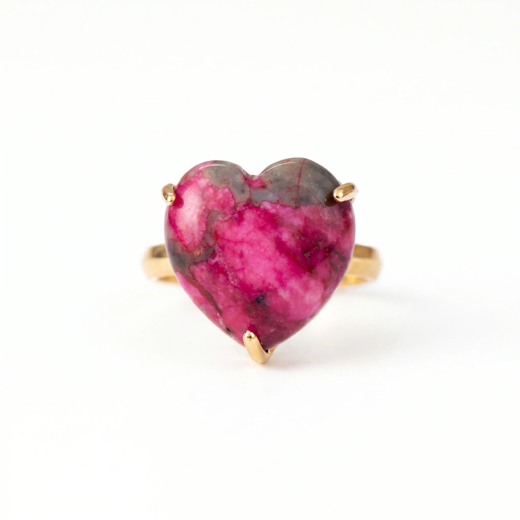 Le Cœur de Jade — Bague jade cœur — packshot fond blanc · AURÆN Pierres d'Âme