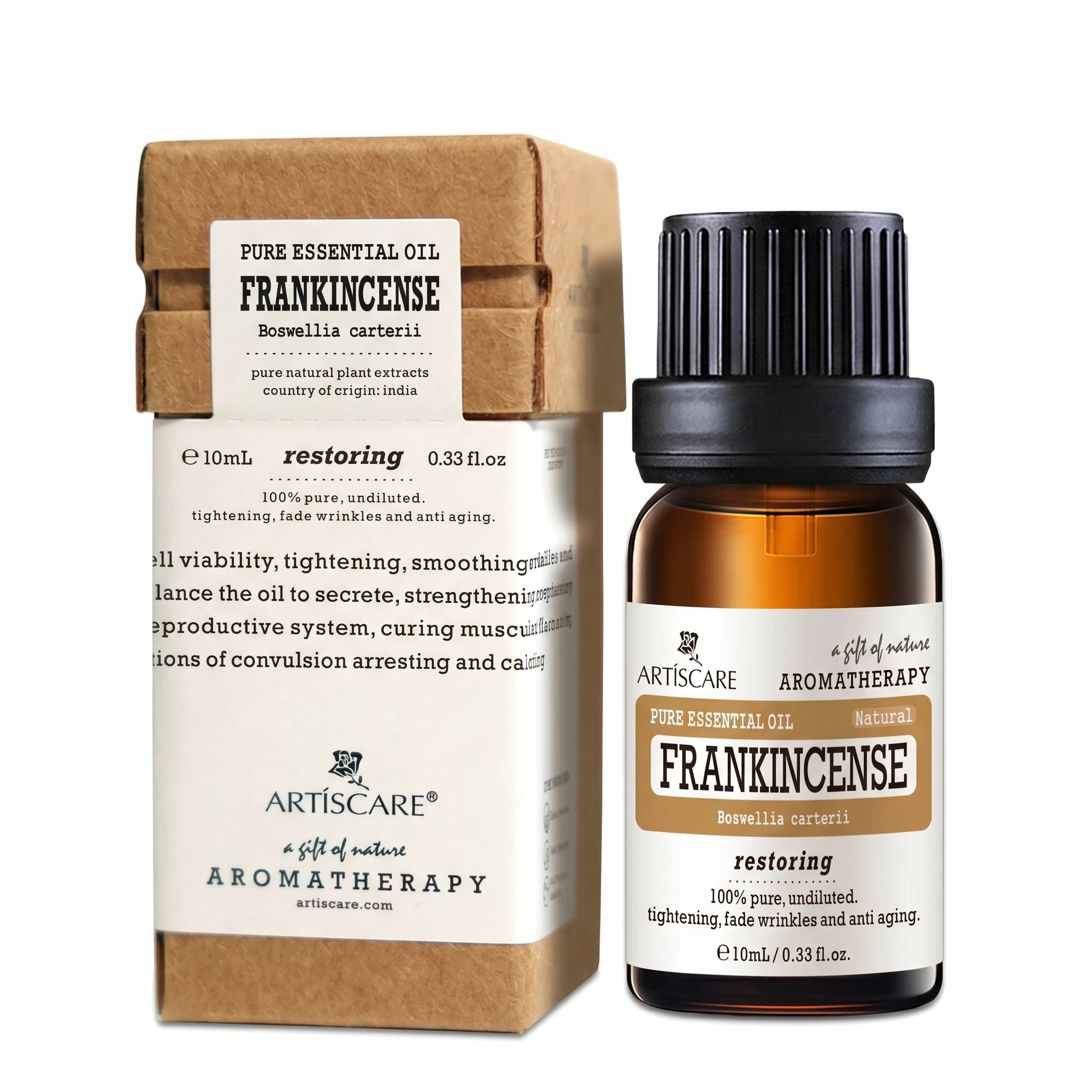 L'Élixir d'Oliban — Huile essentielle frankincense pure 10ml (beauté & rituel) — packshot fond blanc · AURÆN Rituels d'Or