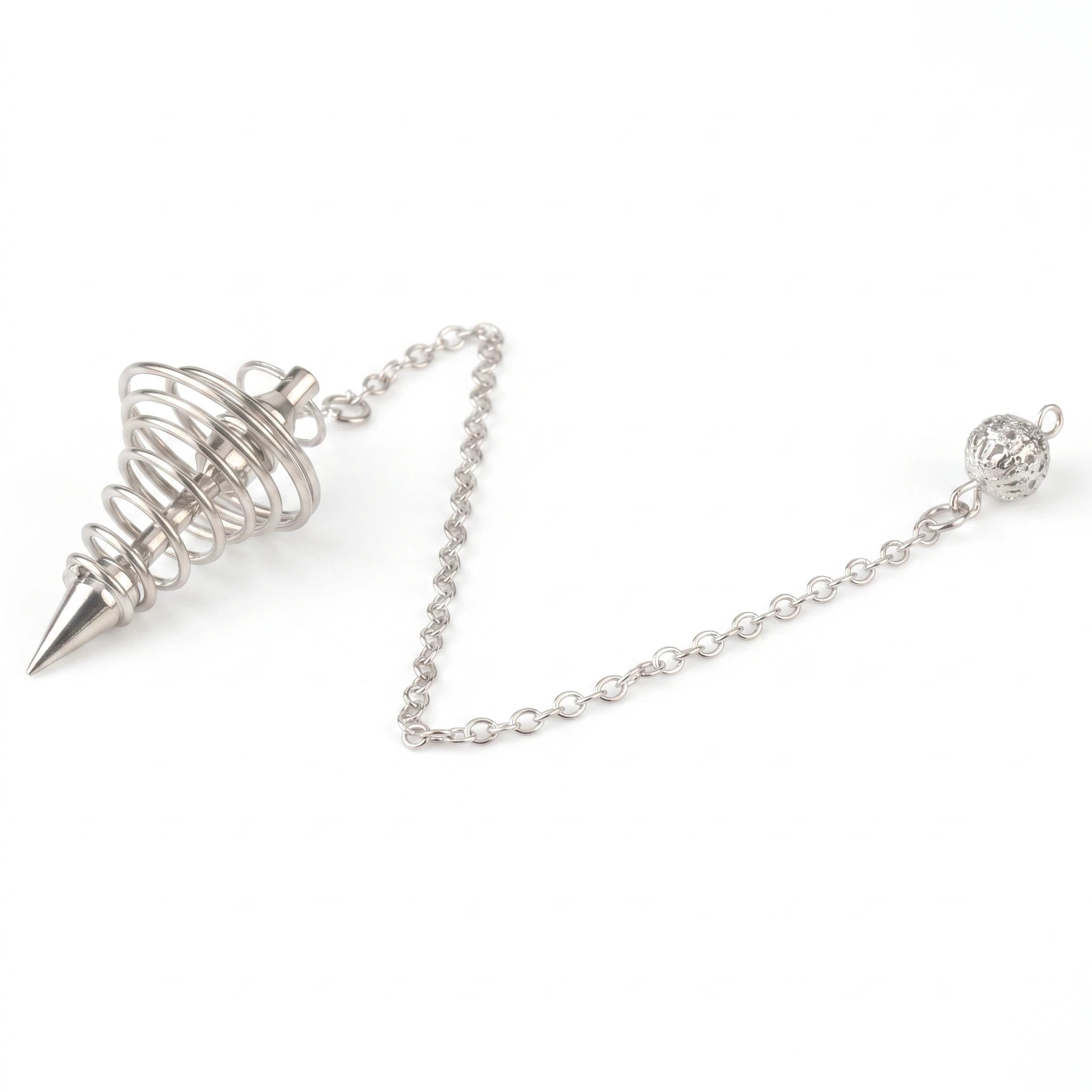 La Spirale — Pendule métal cône & spirale — packshot variante fond blanc · AURÆN Objets Sacrés