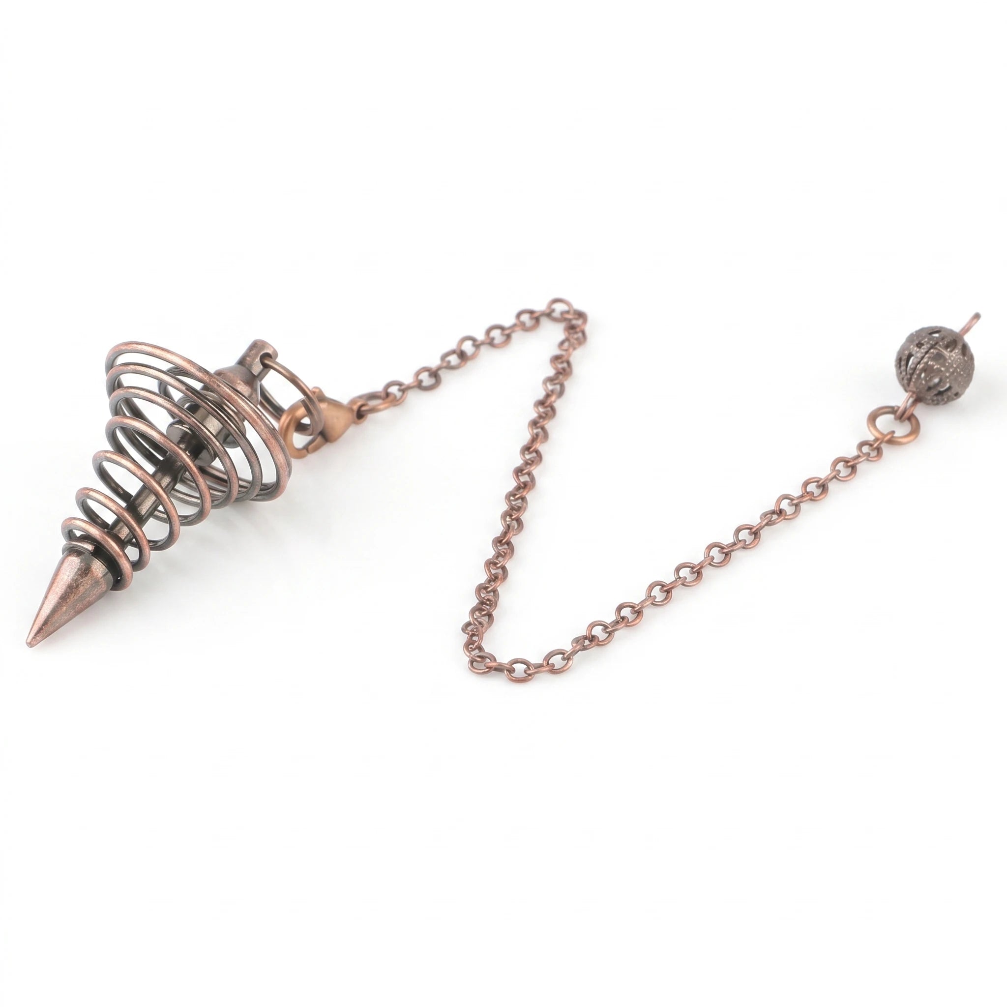 La Spirale — Pendule métal cône & spirale — packshot variante fond blanc · AURÆN Objets Sacrés