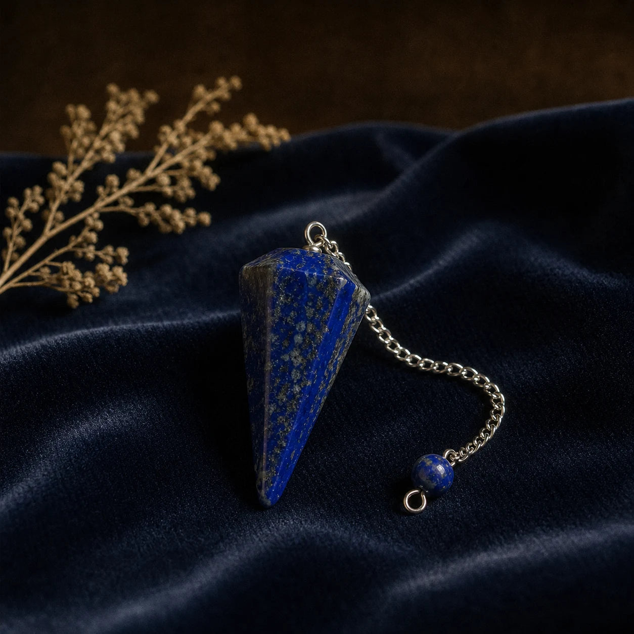 Le Pendule de Lapis-lazuli — Radiesthésie pierre naturelle — vue principale · AURÆN Objets Sacrés