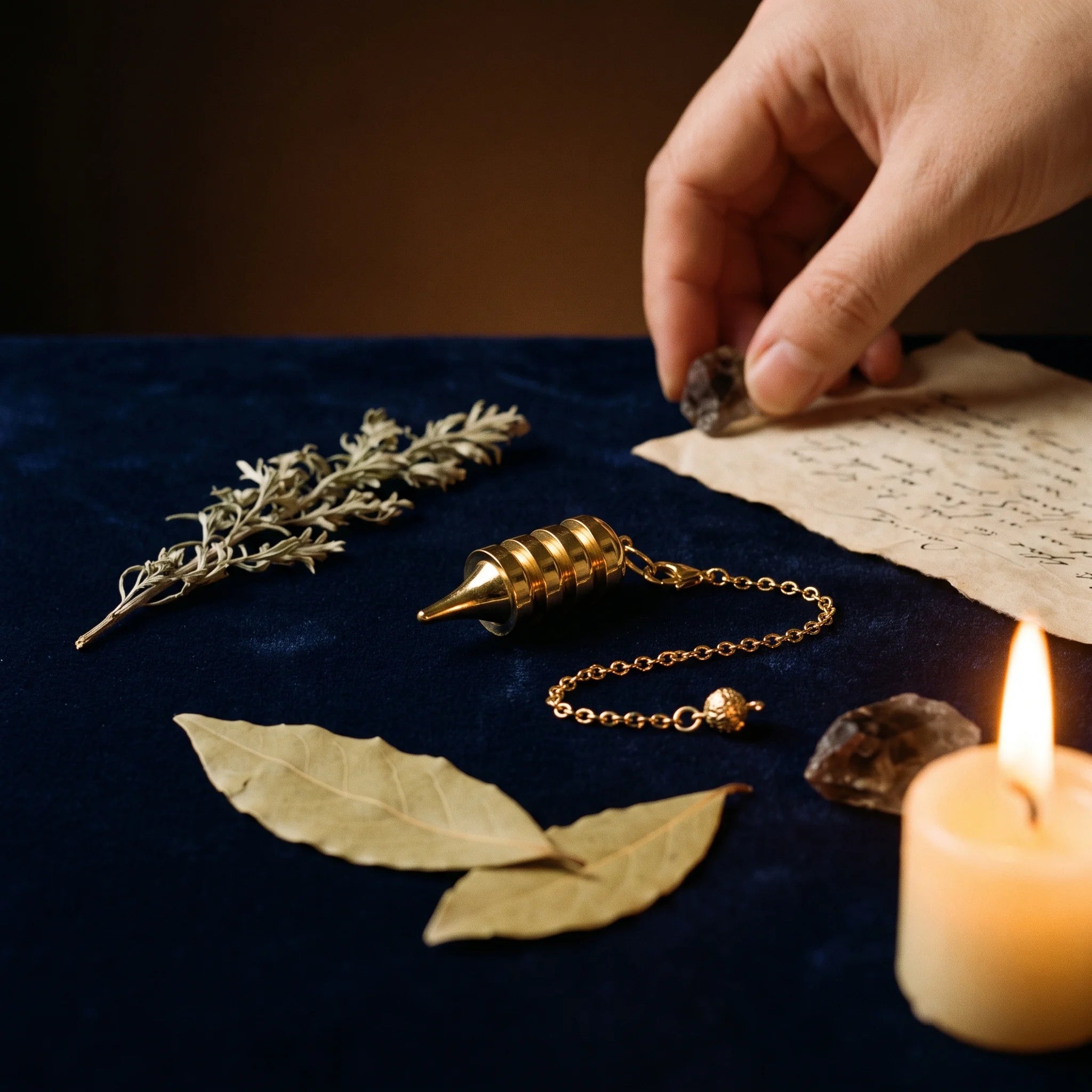 L'Au-delà — Pendule égyptien Osiris — mise en scène rituelle · AURÆN Objets Sacrés