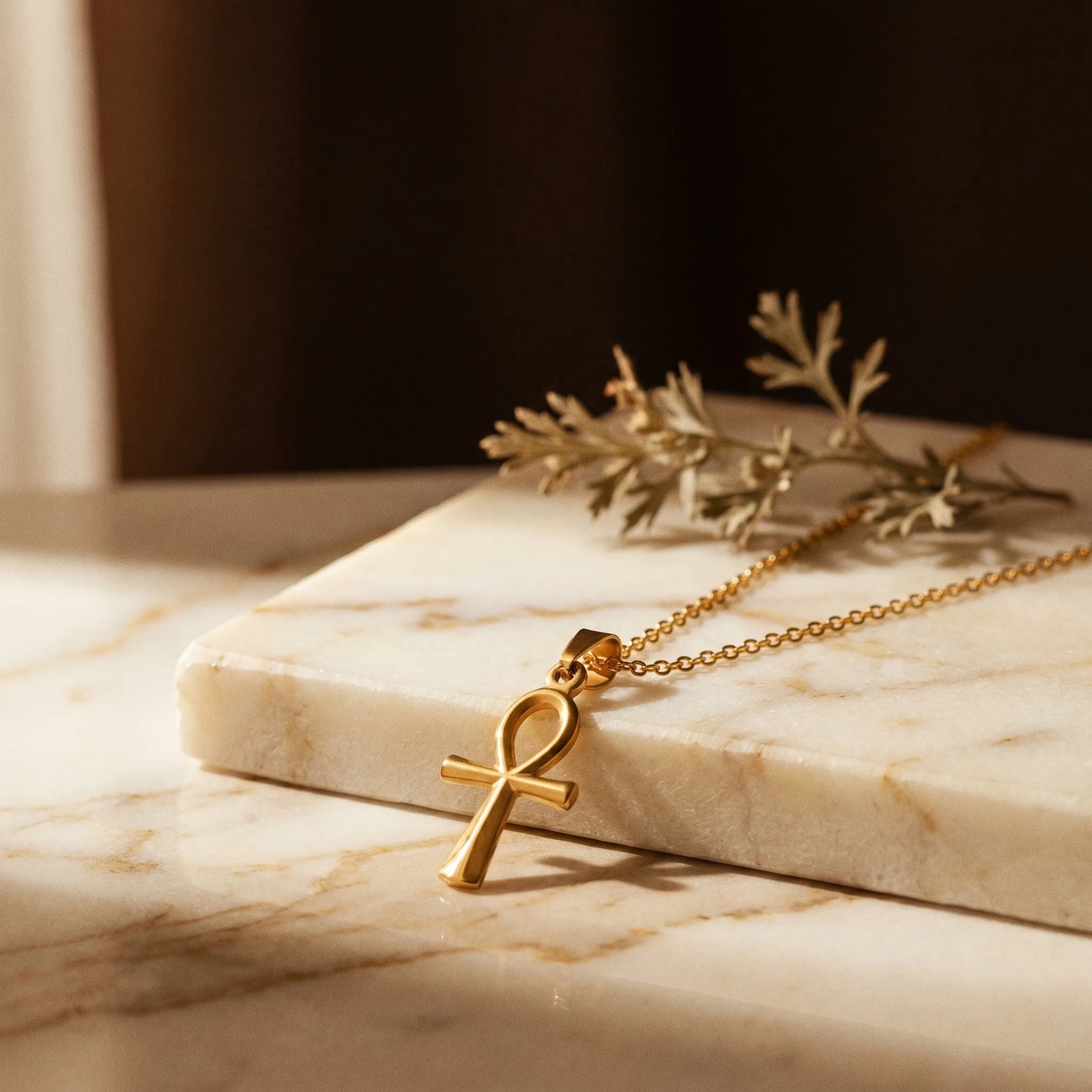 La Croix de Vie — Pendentif Ankh égyptien acier inoxydable (2 finitions) — présence variante · AURÆN Objets Sacrés
