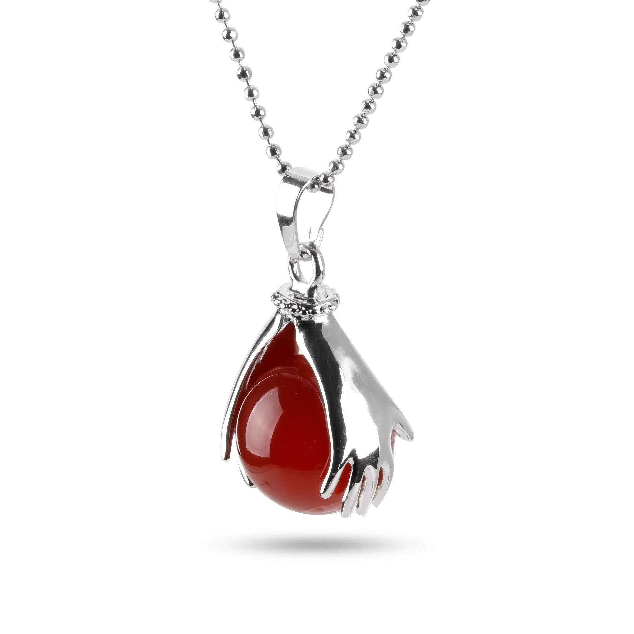 L'Agate Rouge — Collier pendentif pierre de feu — packshot fond blanc · AURÆN Pierres d'Âme