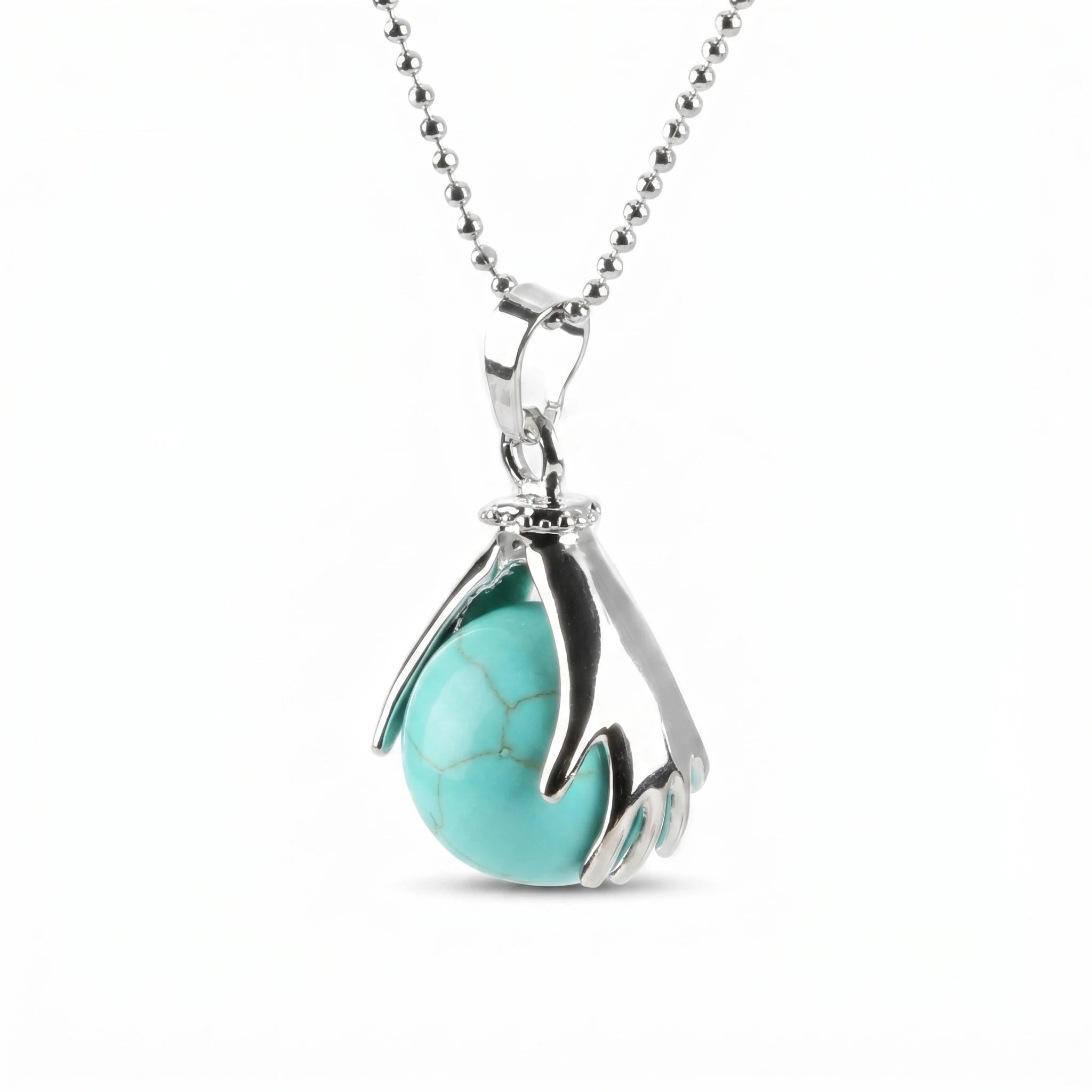 La Turquoise — Collier pendentif pierre du voyage — packshot fond blanc · AURÆN Pierres d'Âme