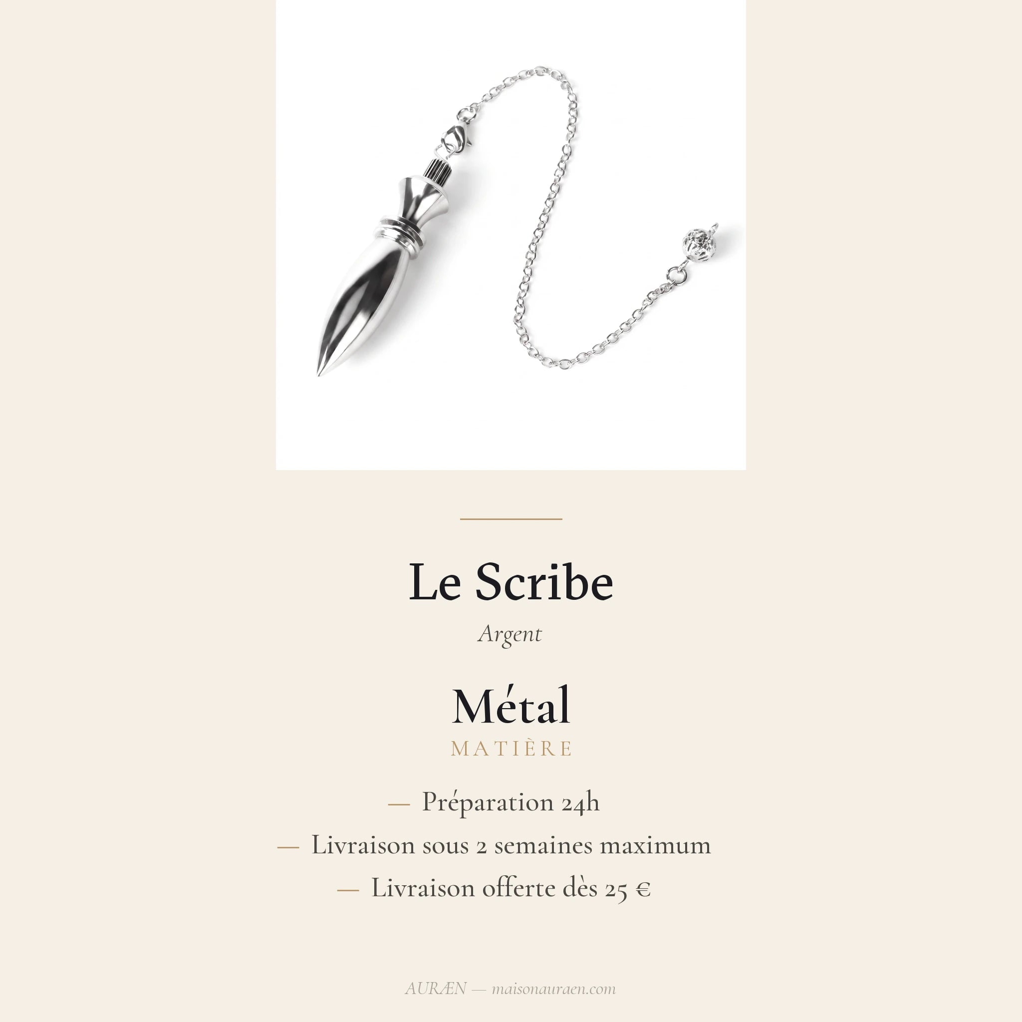 Le Scribe — Pendule égyptien Thot — fiche d'information · AURÆN Objets Sacrés