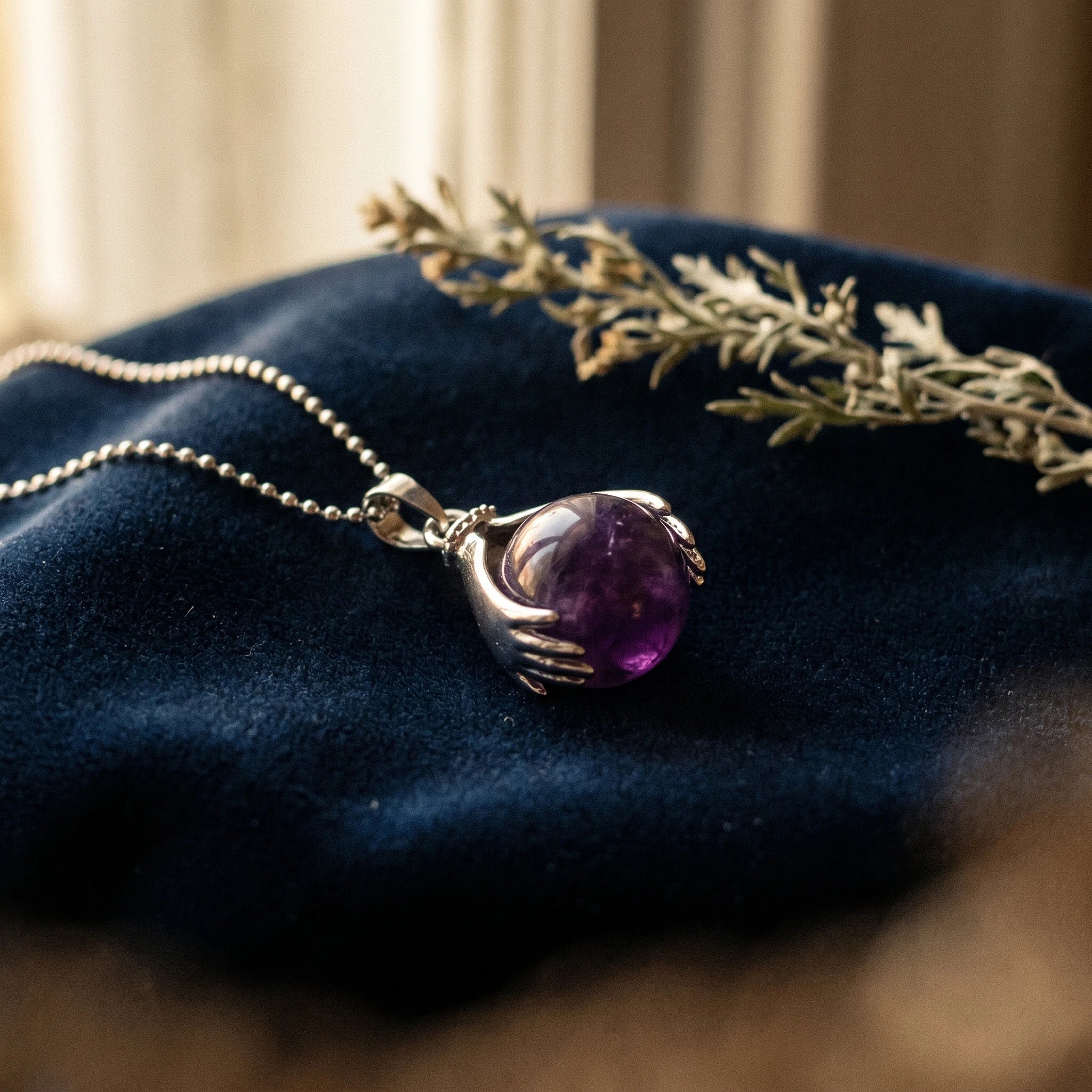 L'Améthyste Polie — Collier améthyste taillée — vue principale · AURÆN Pierres d'Âme
