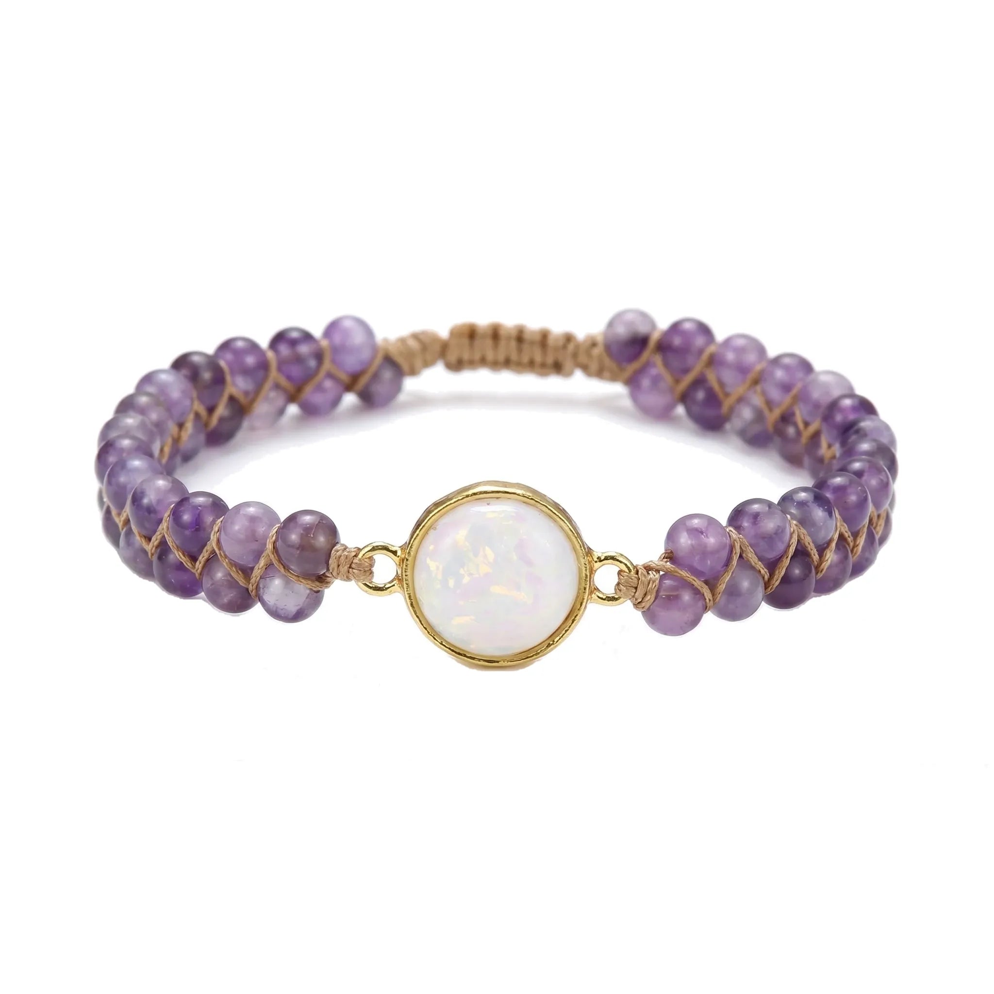 L'Améthyste — Bracelet pierre du calme — packshot fond blanc · AURÆN Pierres d'Âme