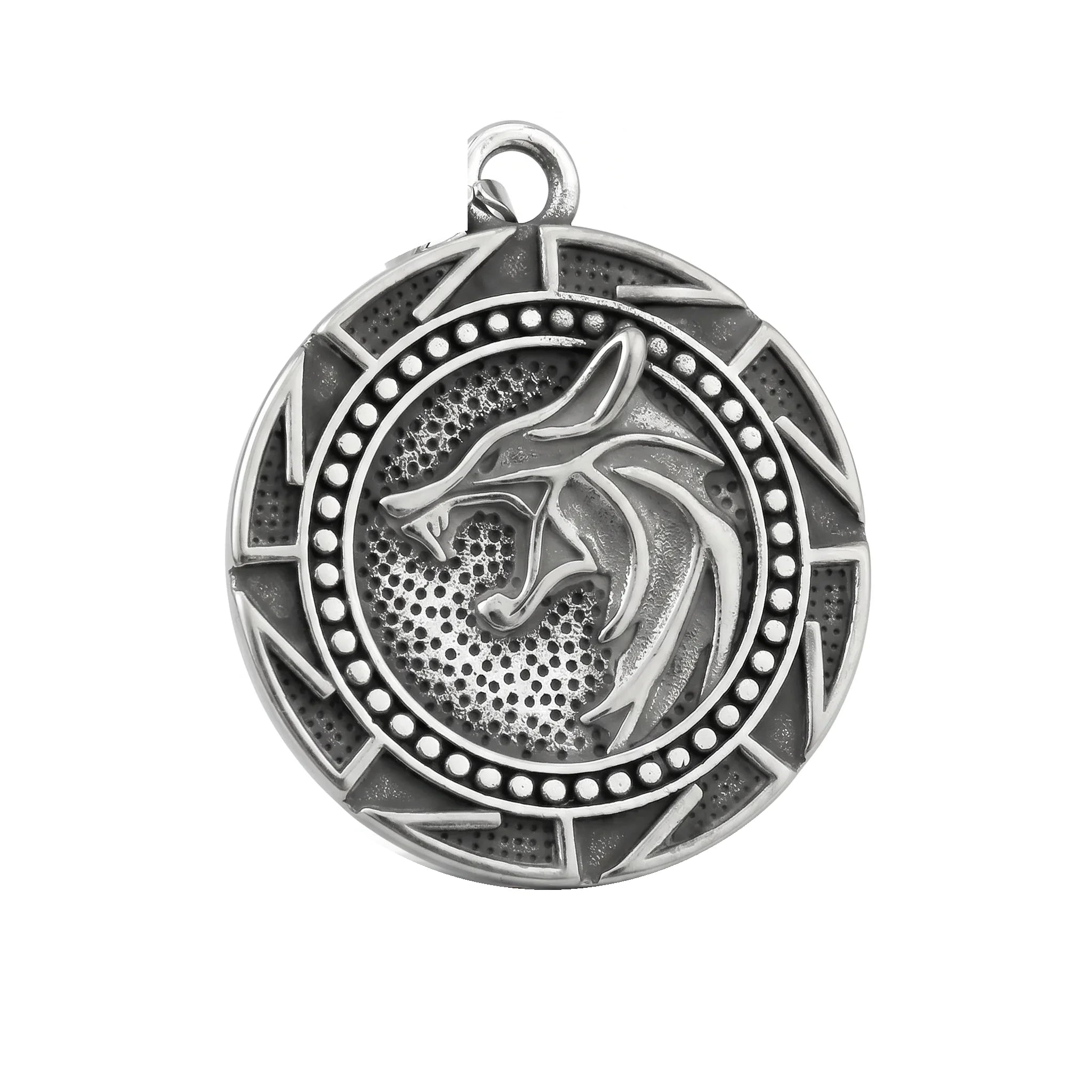 L'Odin — Collier pendentif loup viking runes nordiques (4 finitions) — packshot fond blanc · AURÆN Objets Sacrés