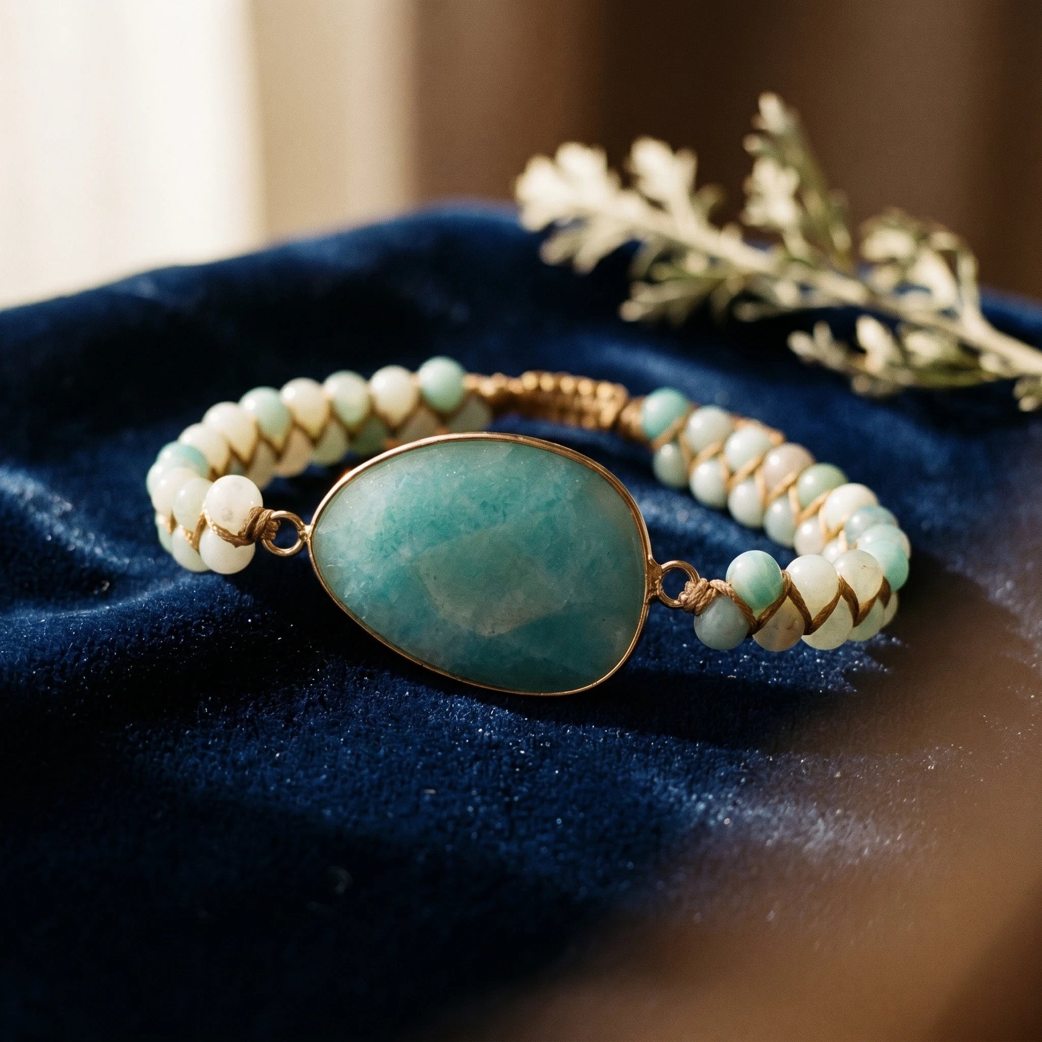 L'Amazonite — Bracelet pierre verte d'apaisement — vue principale · AURÆN Pierres d'Âme