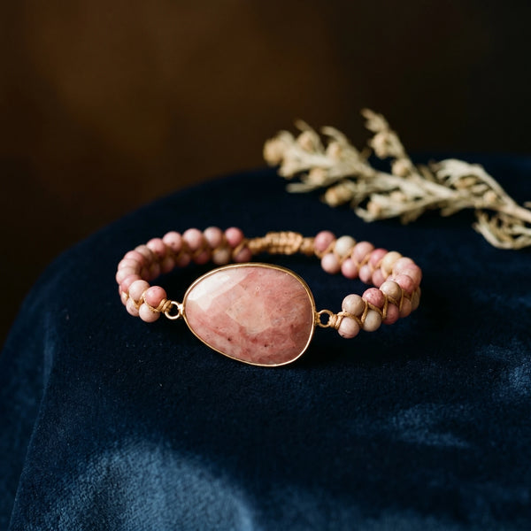 La Rhodonite — Bracelet pierre rose du pardon