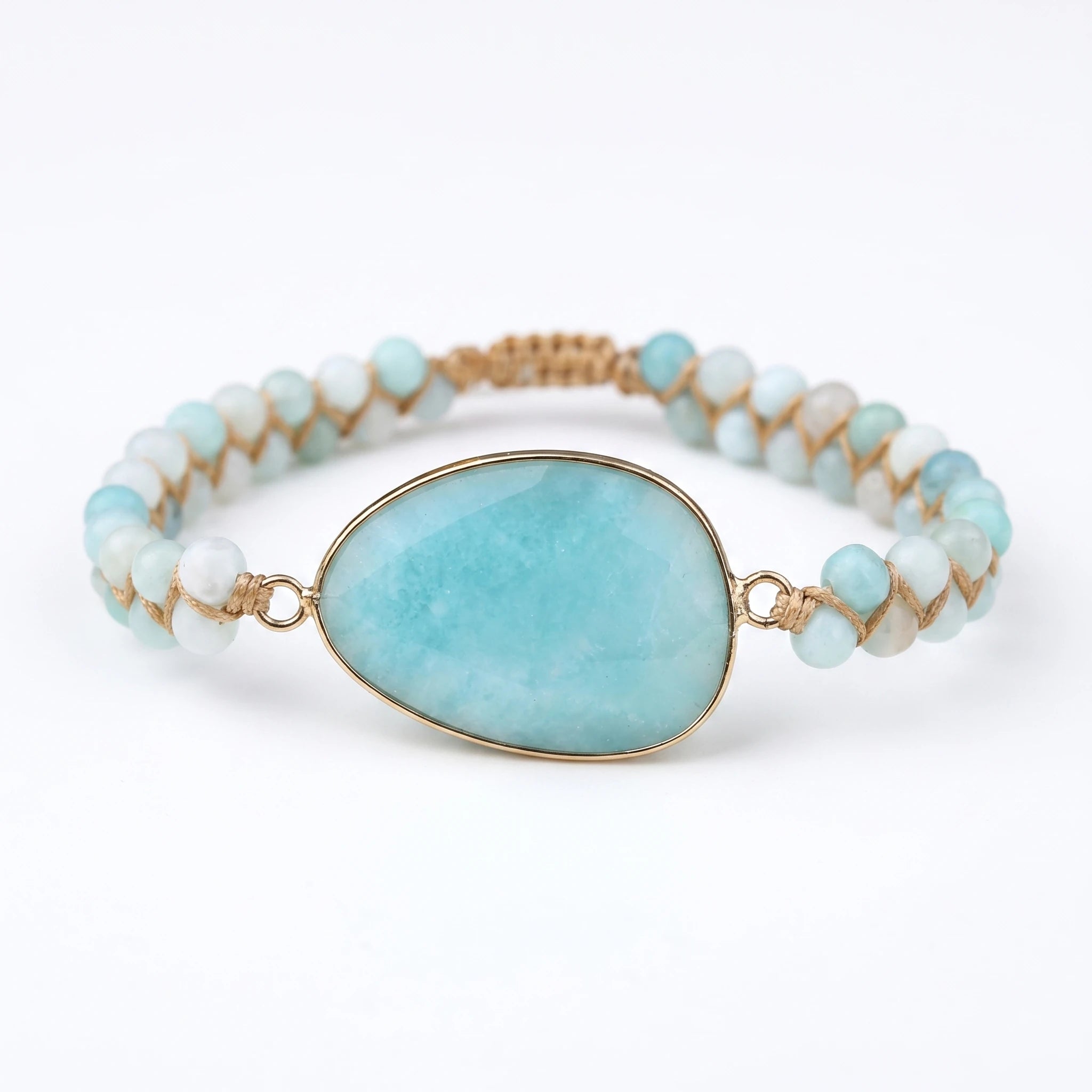 L'Amazonite — Bracelet pierre verte d'apaisement — packshot fond blanc · AURÆN Pierres d'Âme