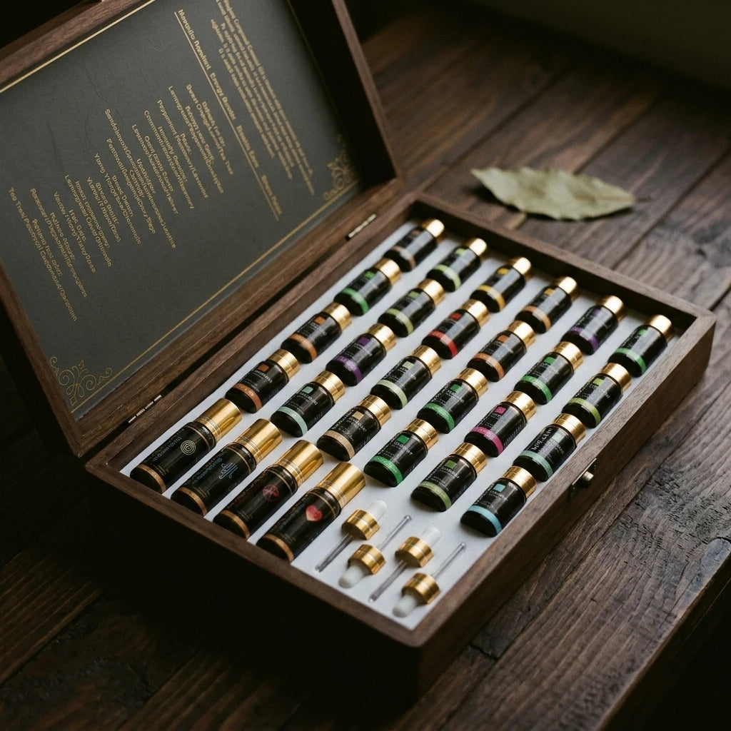Le Coffret des Essences — 6 huiles essentielles — vue principale · AURÆN Rituels d'Or