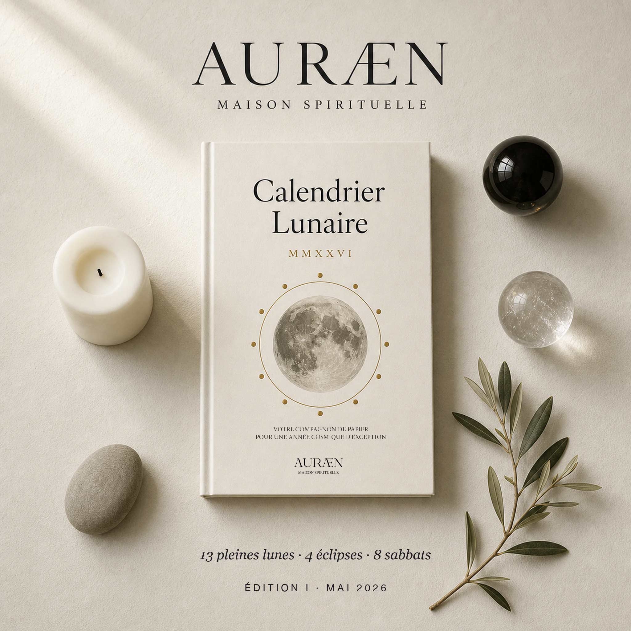 Calendrier Lunaire AURÆN 2026 — PDF imprimable