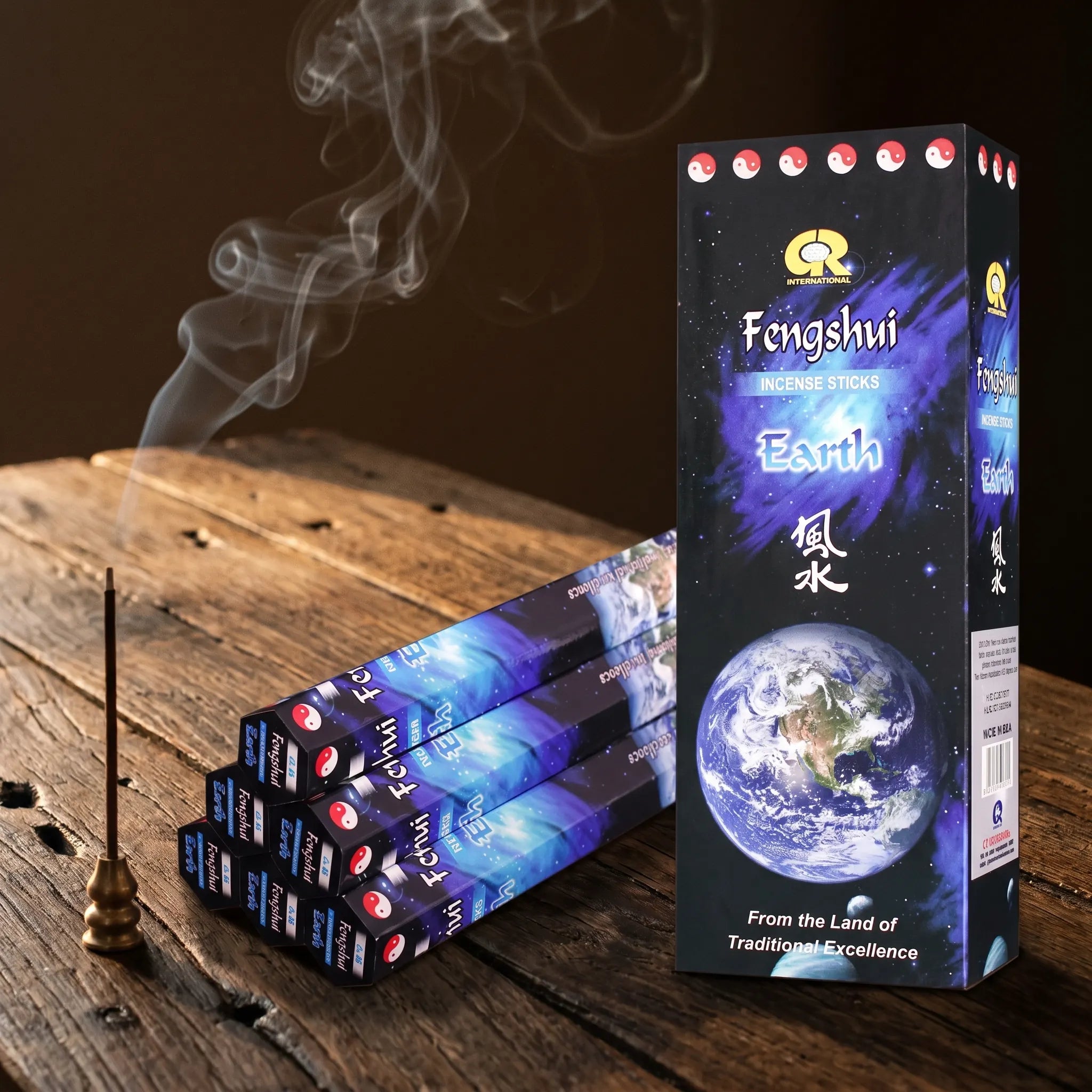 Les Cinq Éléments — Encens Feng Shui assortis — détail matière · AURÆN Rituels d'Or