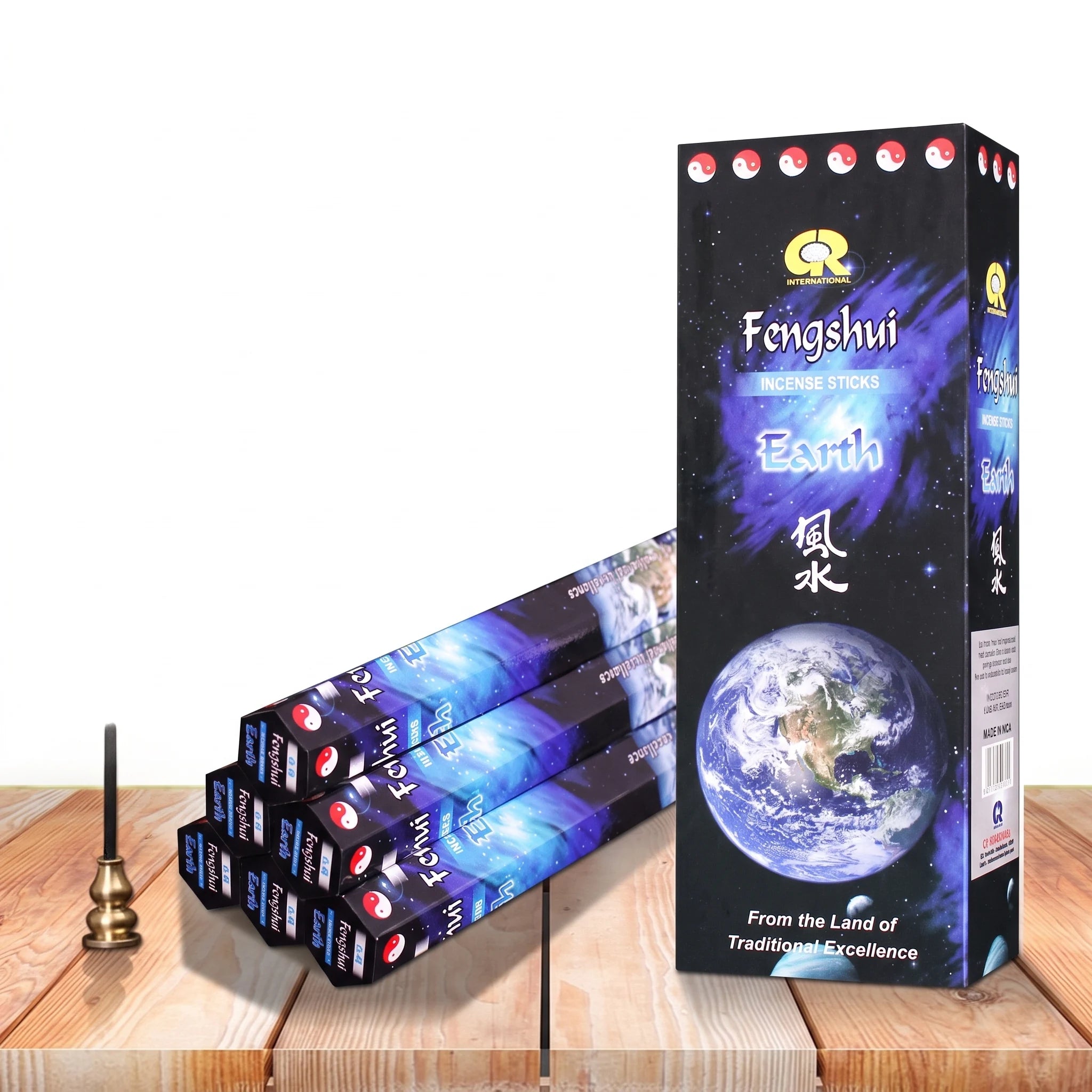 Les Cinq Éléments — Encens Feng Shui assortis — packshot fond blanc · AURÆN Rituels d'Or