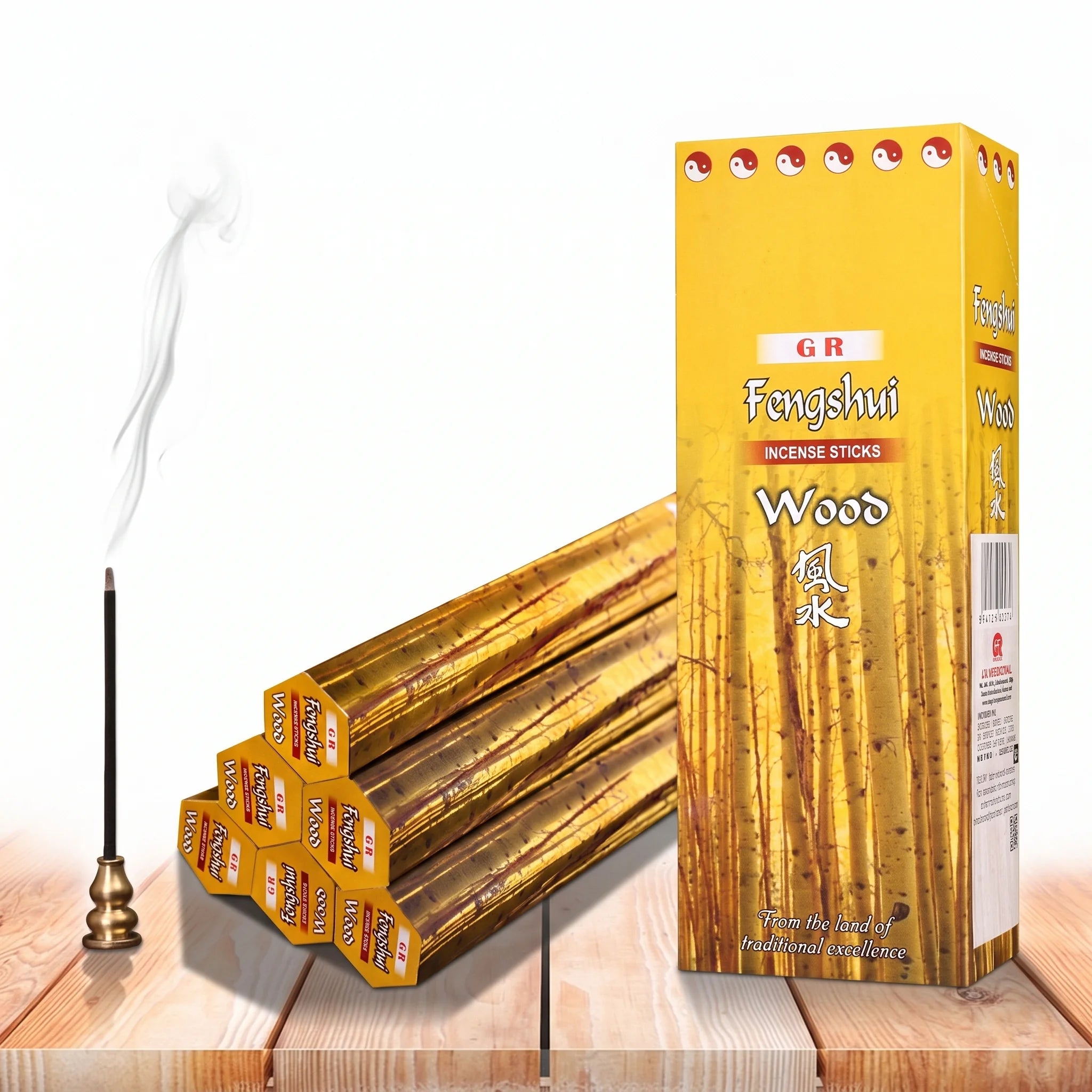 Les Cinq Éléments — Encens Feng Shui assortis — packshot variante fond blanc · AURÆN Rituels d'Or