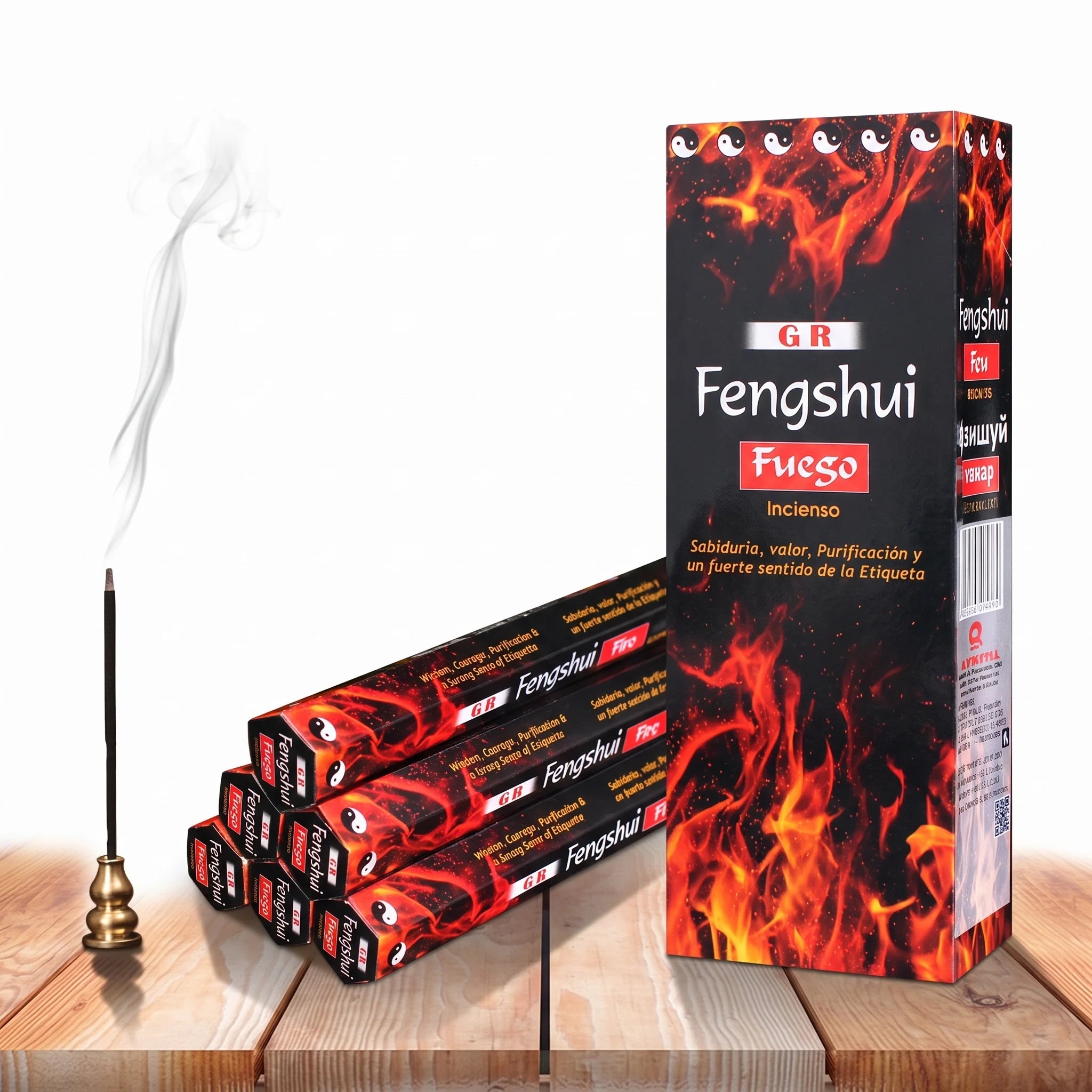 Les Cinq Éléments — Encens Feng Shui assortis — packshot variante fond blanc · AURÆN Rituels d'Or