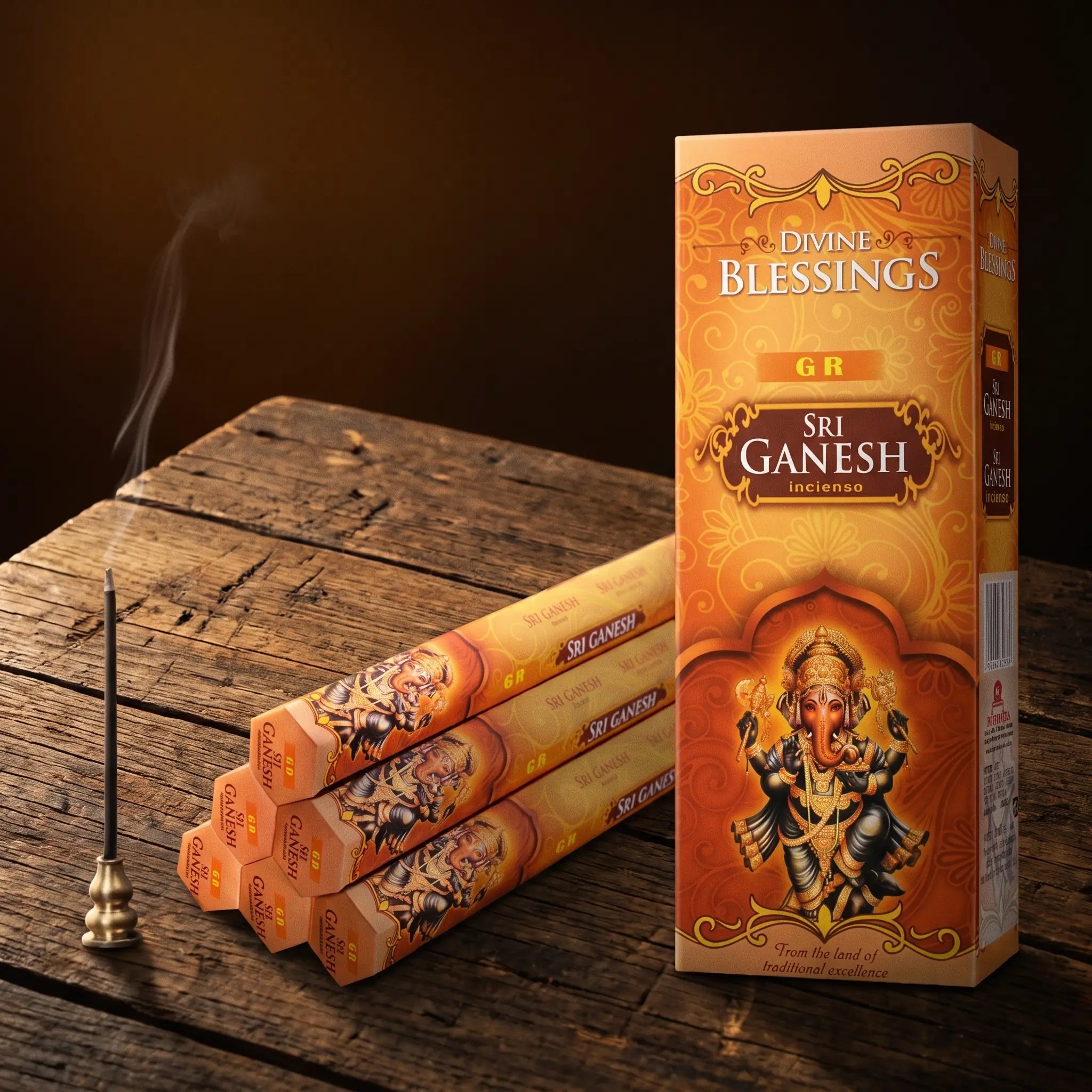 Le Voyage — Encens traditionnels indiens — détail matière · AURÆN Rituels d'Or
