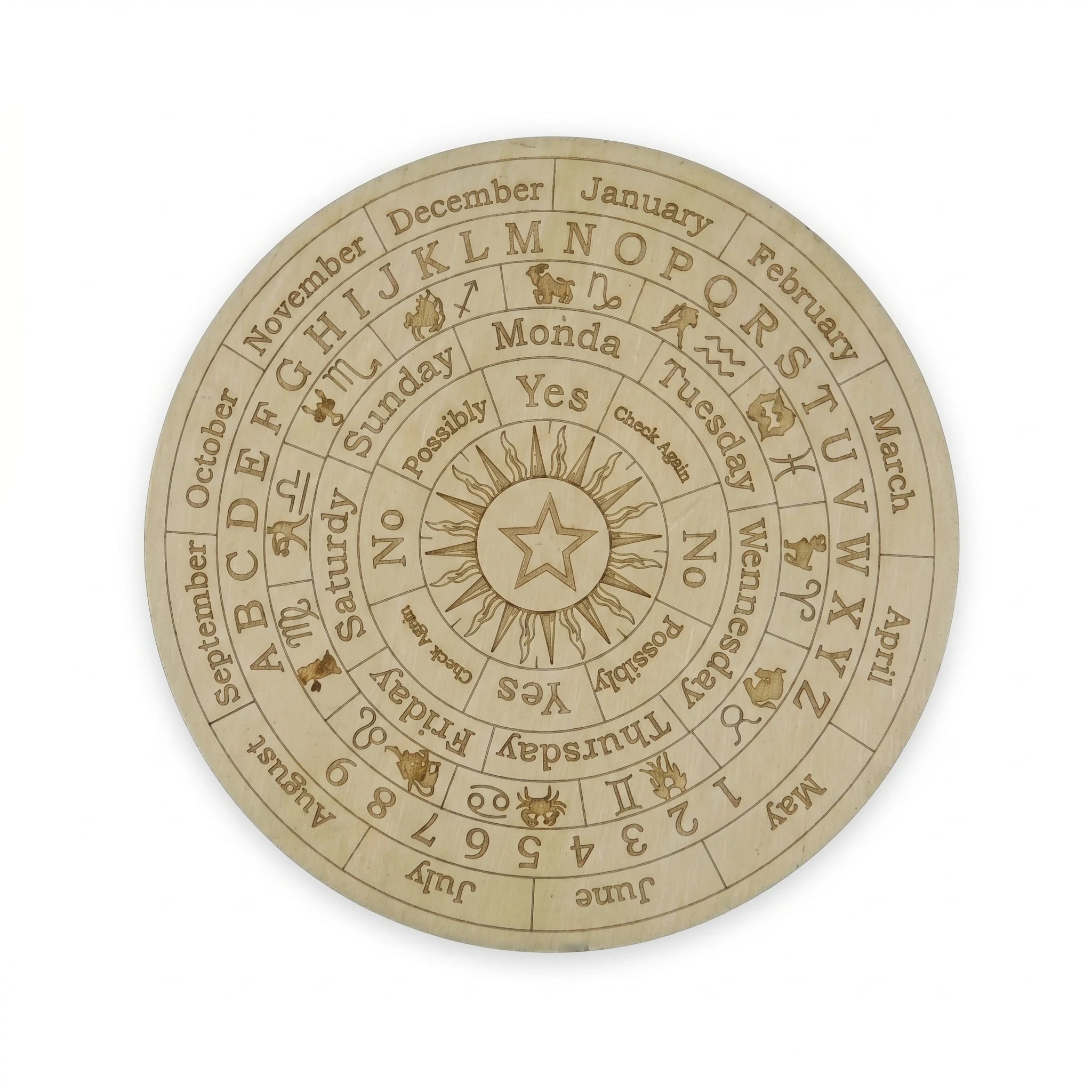 Le Cadran de Bois — Planche à pendule sculptée — packshot variante fond blanc · AURÆN Objets Sacrés