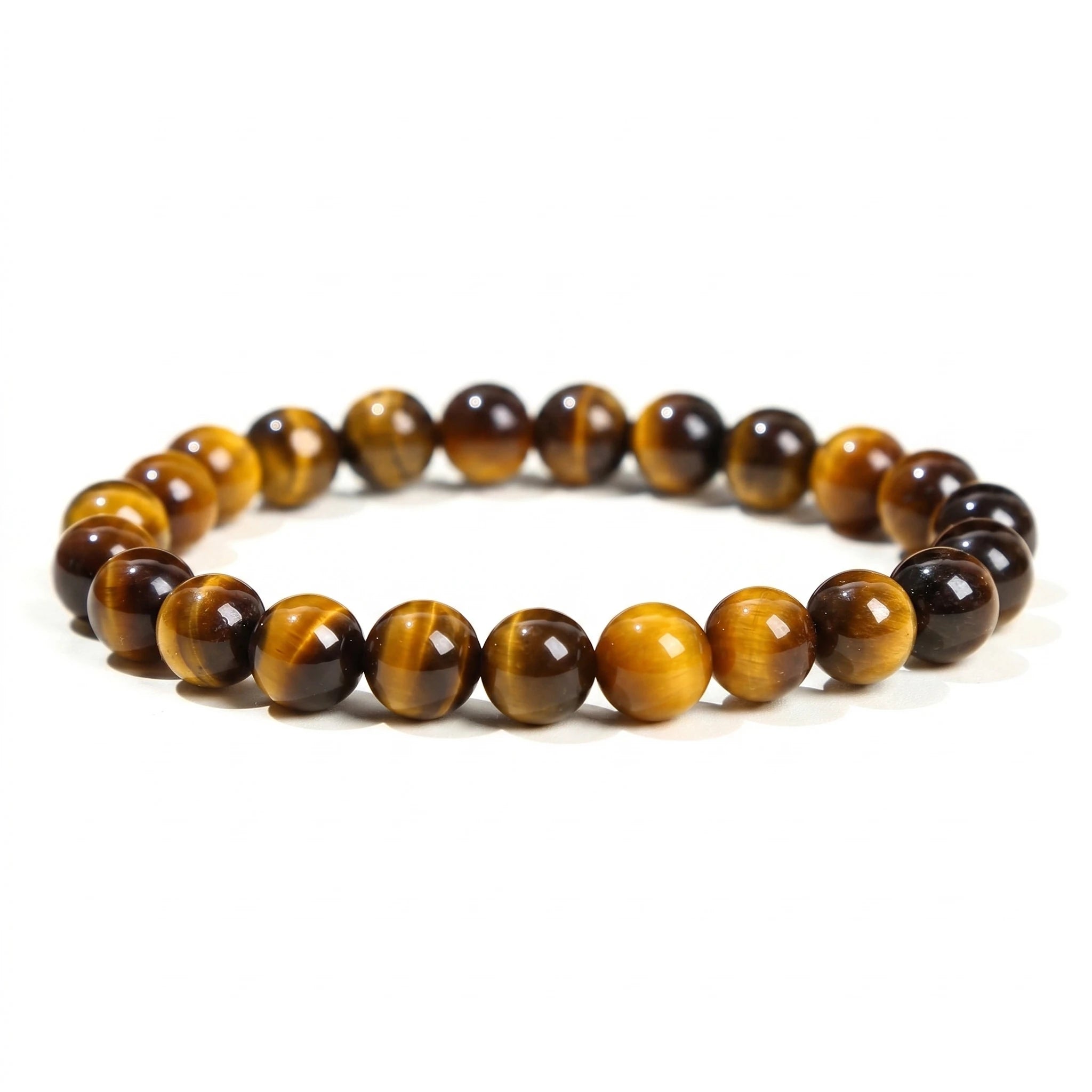 Le Cap — Bracelet d'œil de tigre 8mm — packshot fond blanc · AURÆN Pierres d'Âme