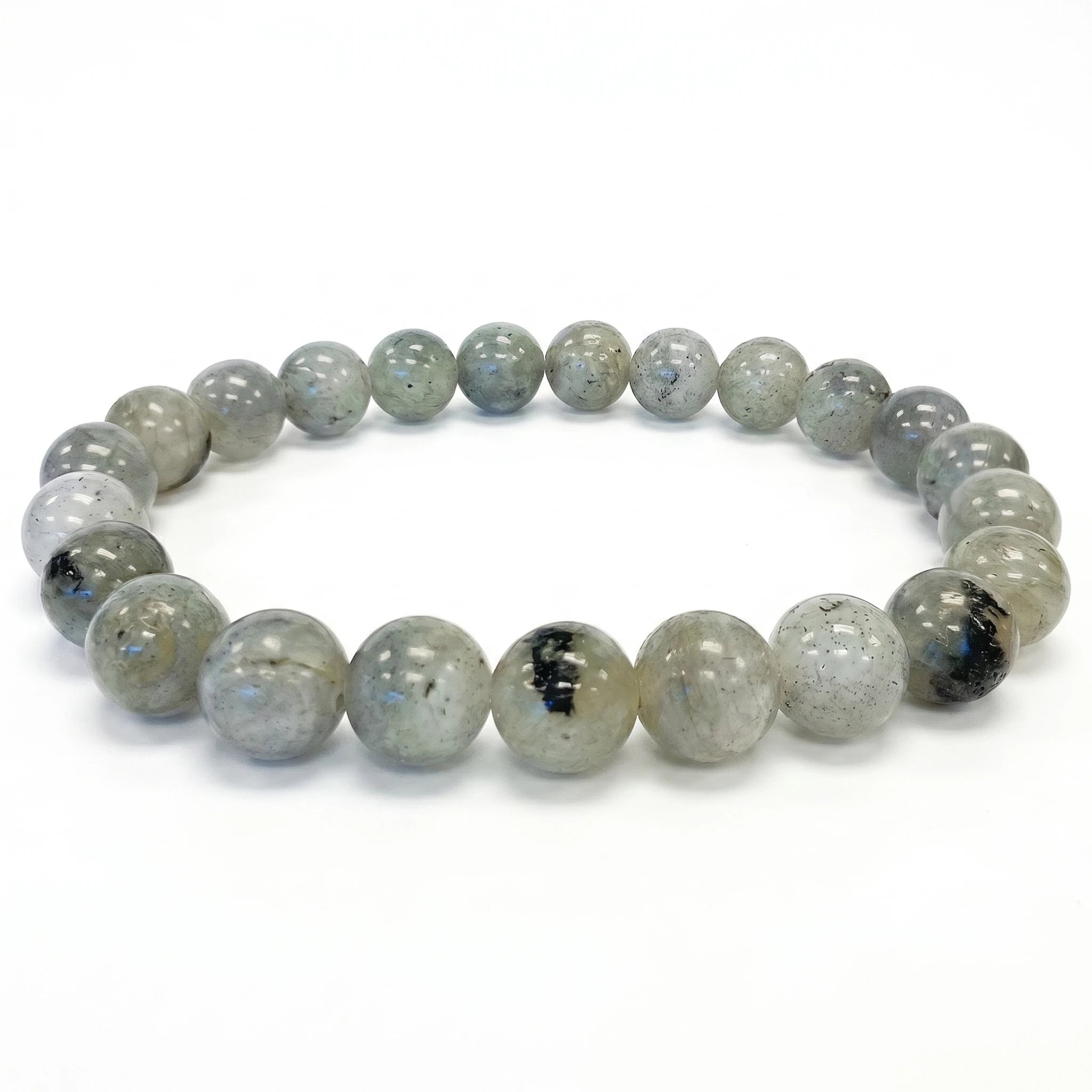 Le Voile — Bracelet de labradorite 8mm — packshot fond blanc · AURÆN Pierres d'Âme