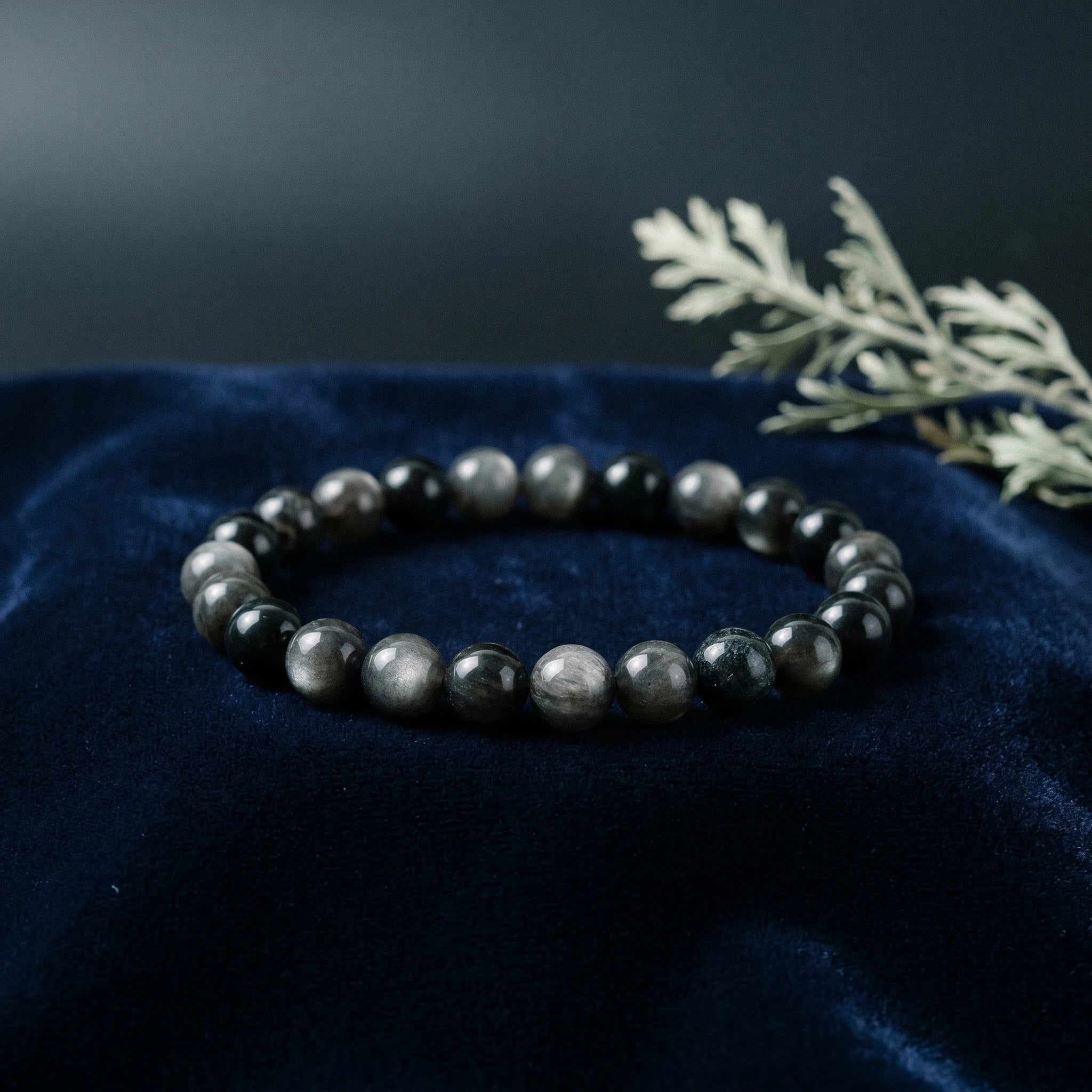 La Garde — Bracelet d'obsidienne 8mm — vue principale · AURÆN Pierres d'Âme