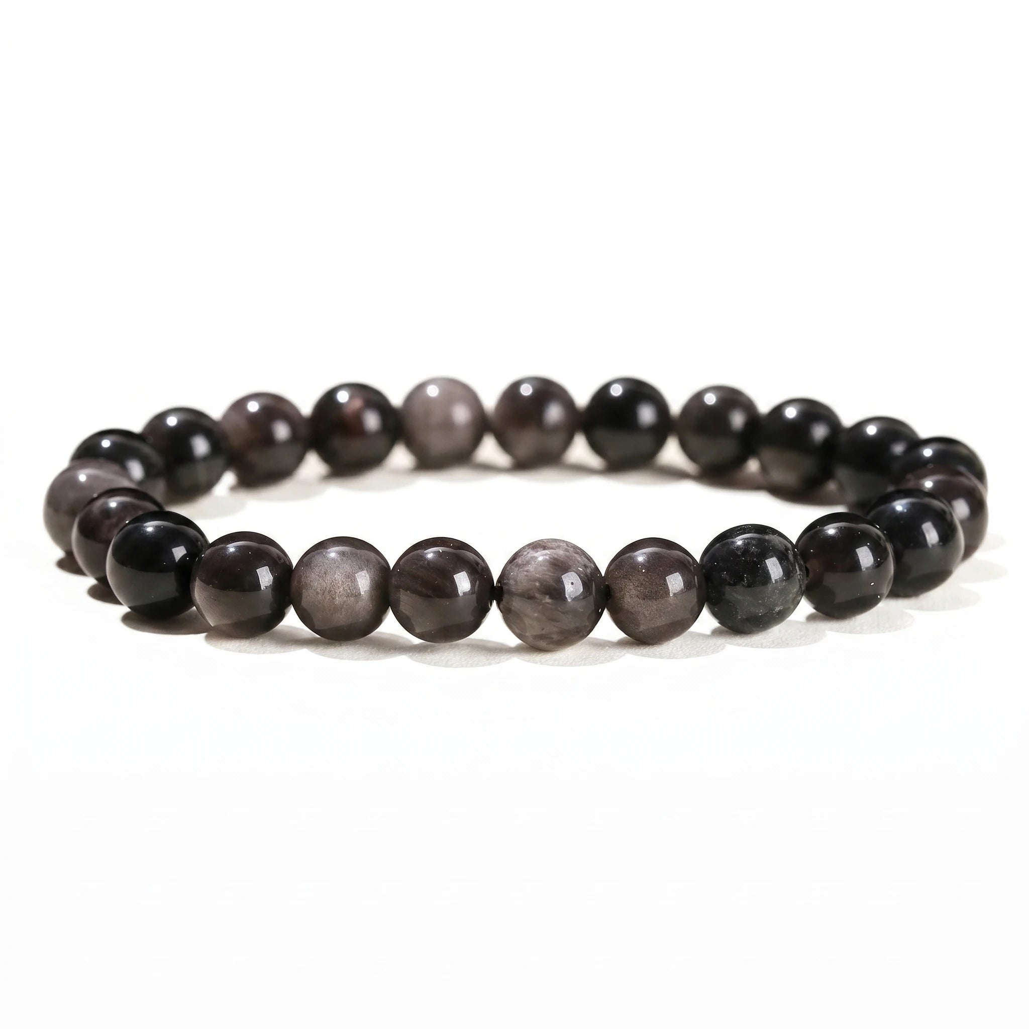 La Garde — Bracelet d'obsidienne 8mm — packshot fond blanc · AURÆN Pierres d'Âme