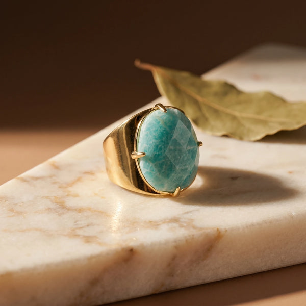 L'Amazonite au Doigt — Bague pierre verte