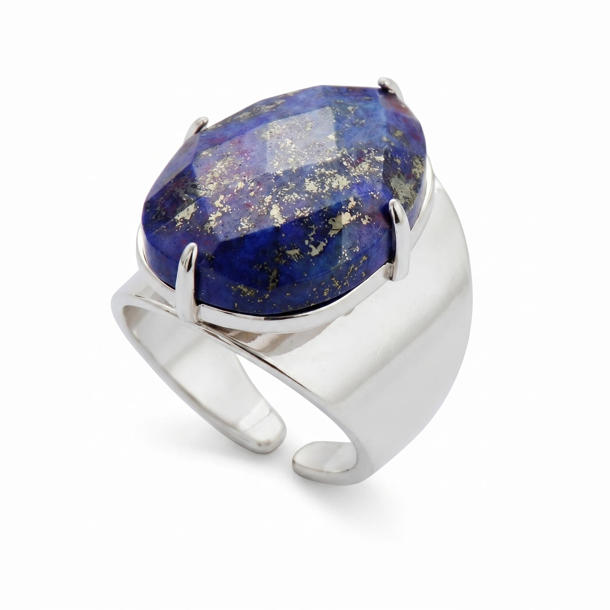 Le Lapis au Doigt — Bague lapis-lazuli — packshot variante fond blanc · AURÆN Pierres d'Âme