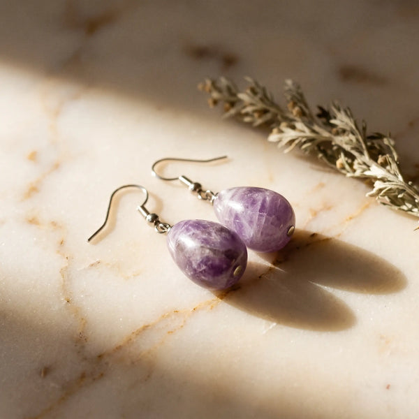 La Goutte Minérale — Boucles d'oreilles goutte en pierres