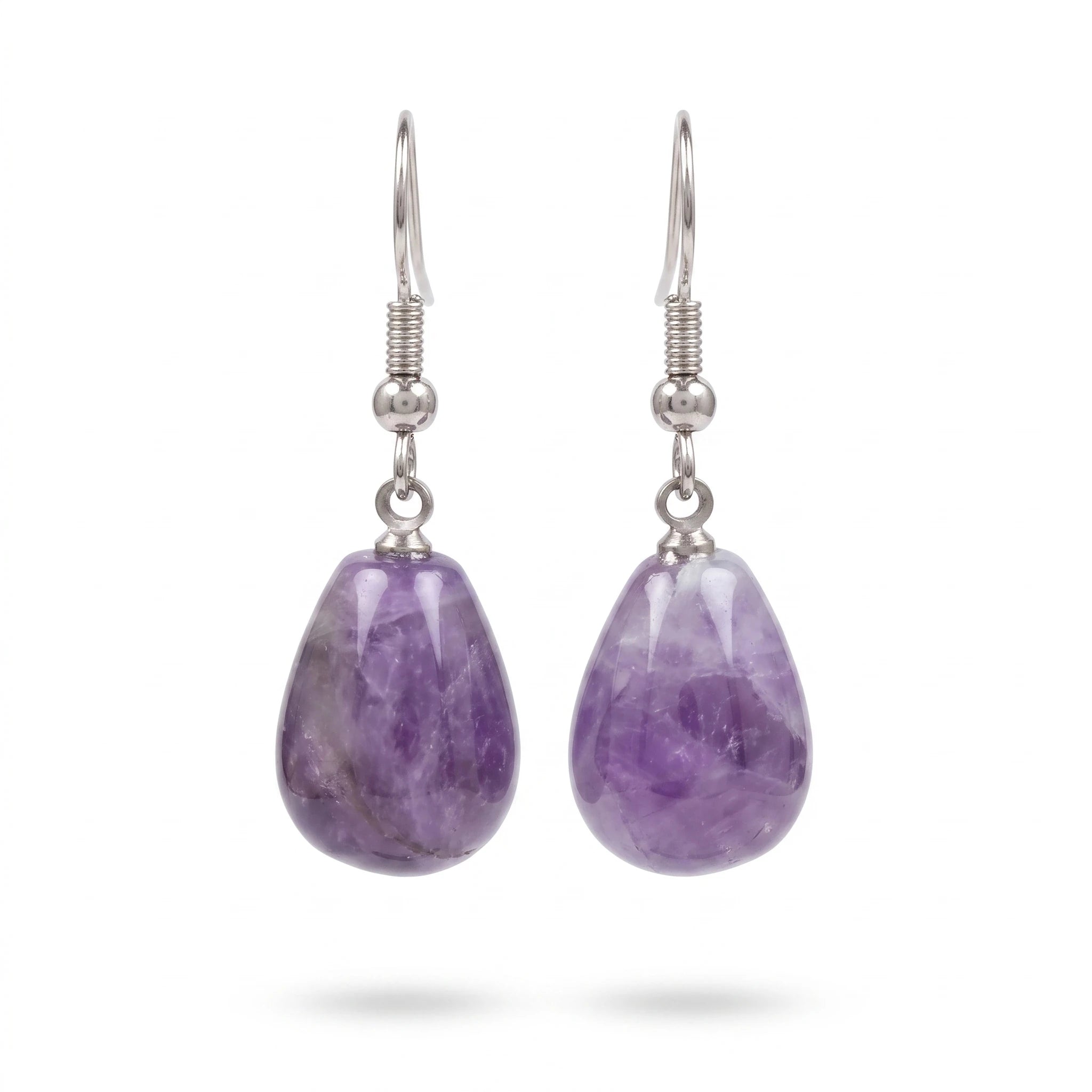 La Goutte Minérale — Boucles d'oreilles goutte en pierres — packshot fond blanc · AURÆN Pierres d'Âme